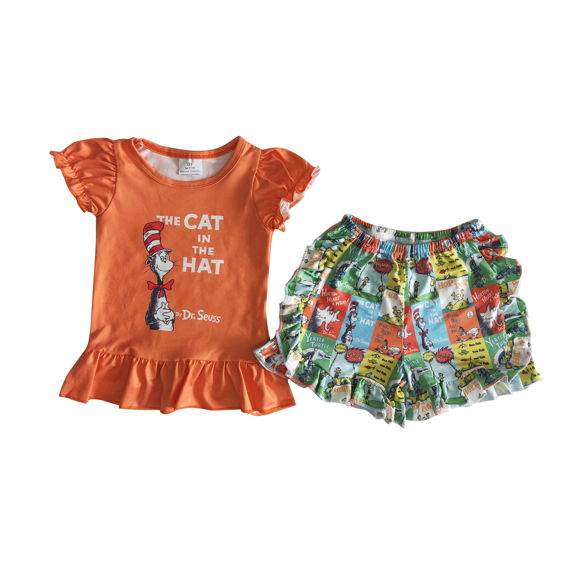 A6-16 baby girl clothes orange cartoon shorts summer outfit-promotion 2025.2.15 $5.5
