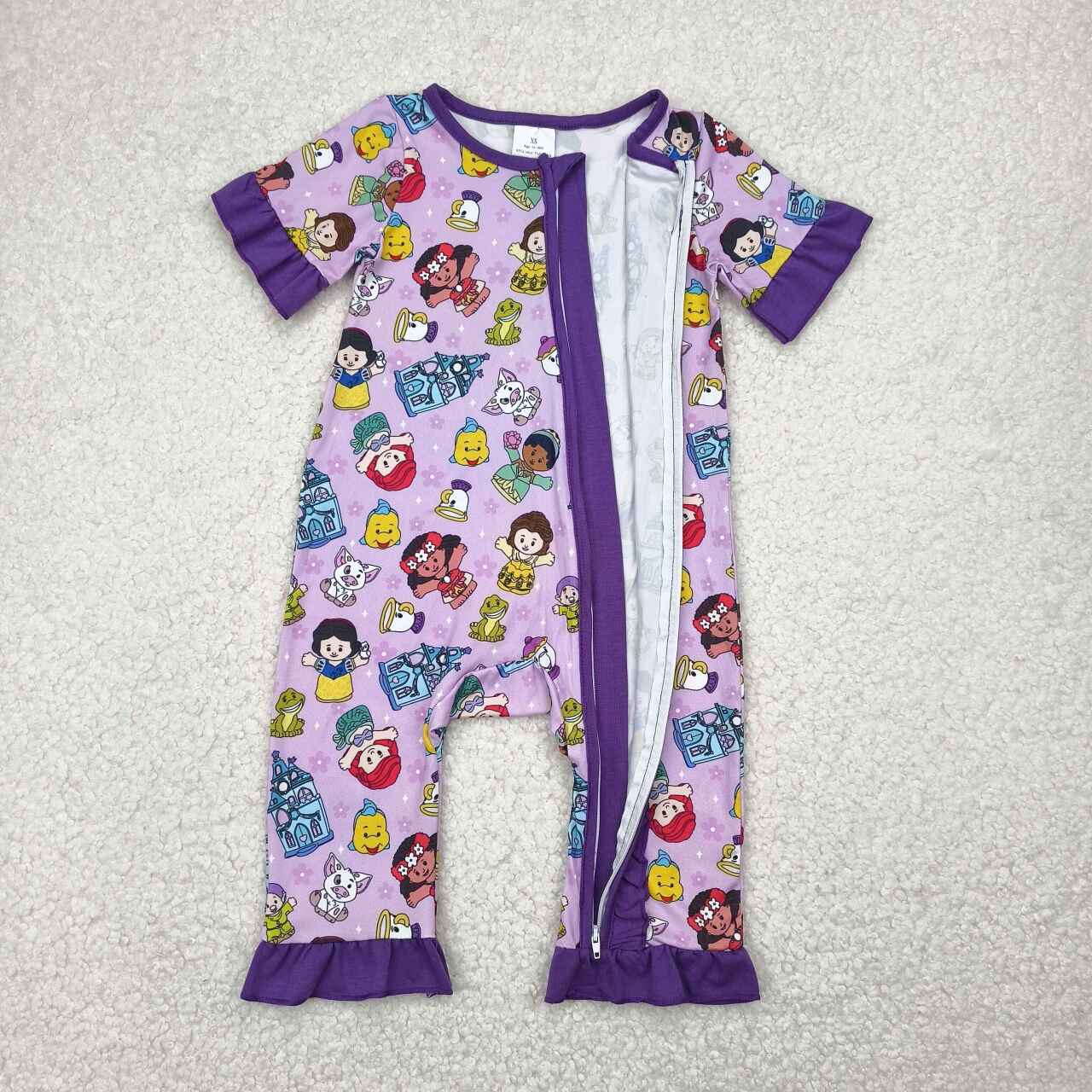 SR2870 RTS girl clothes princess toddler girl summer romper zip romper