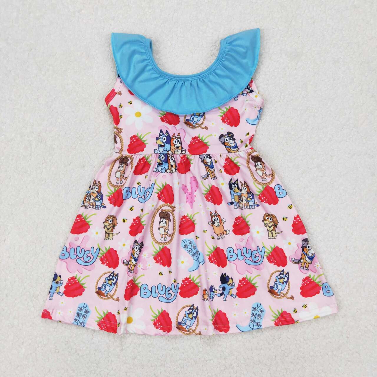 GSD1813 RTS toddler clothes cartoon dog baby girl summer dress 