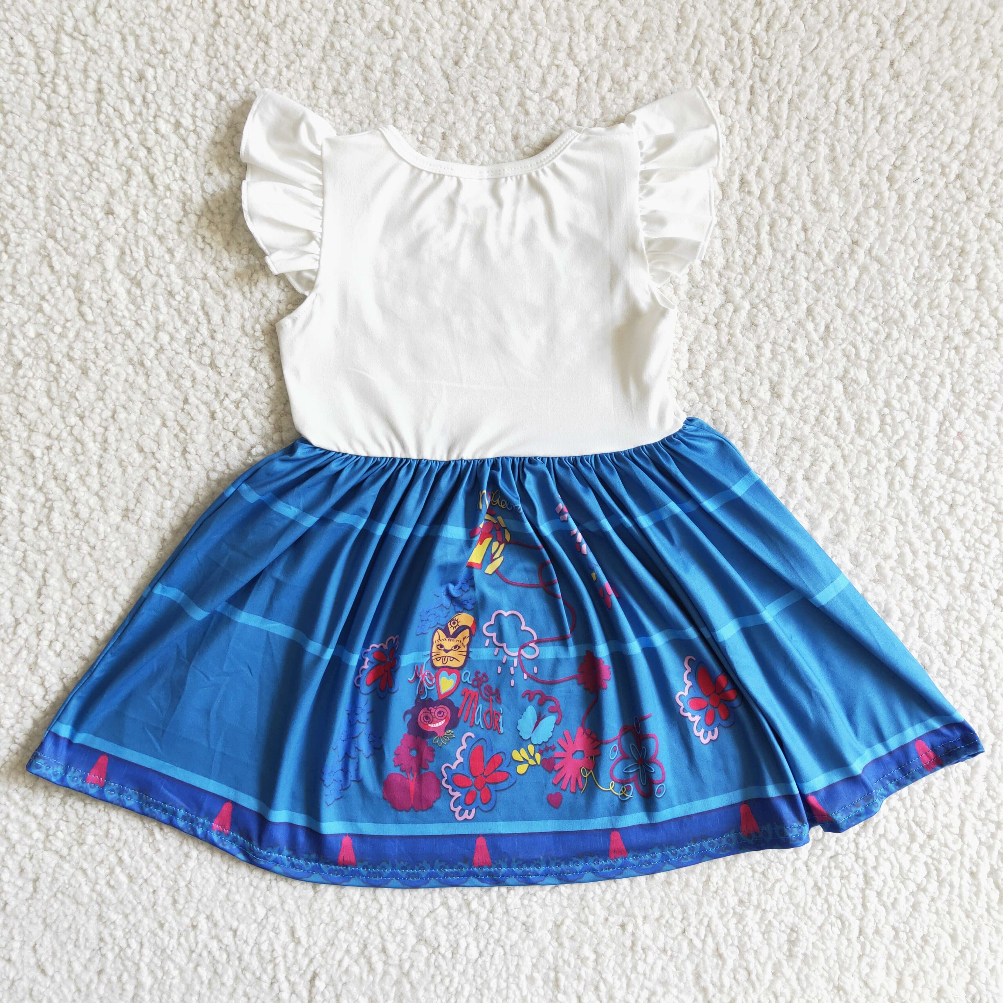 C4-30 baby girl clothes cartoon blue summer dresses--promotion 2025.2.8 $2.99