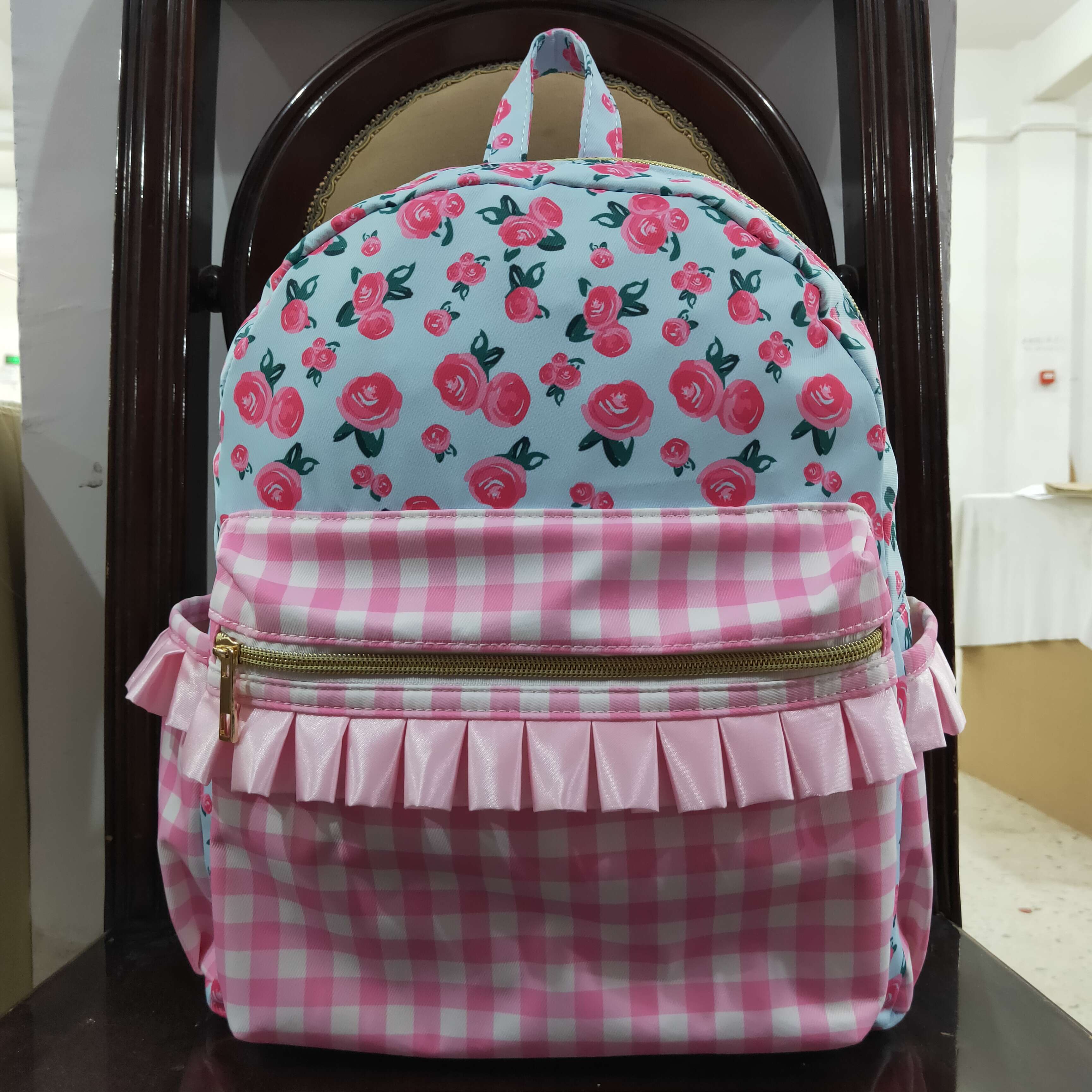 BA0217 RTS toddler backpack pink floral kids gift back to school bag travel bag