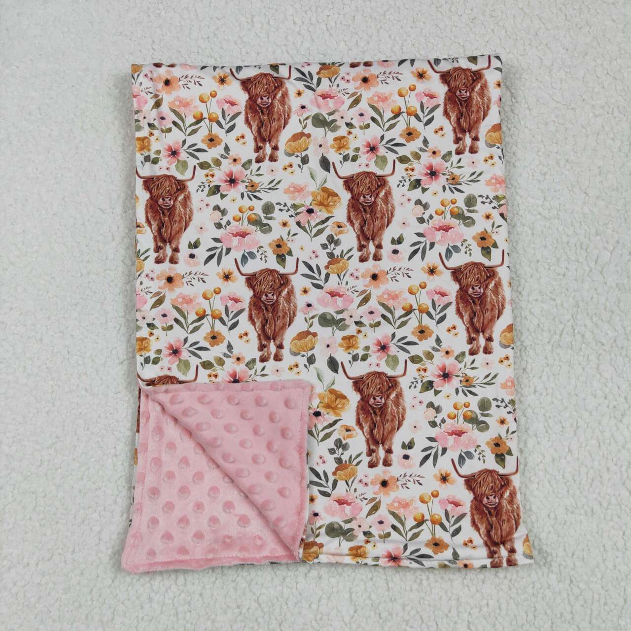 BL0011 newborn cow blanket minky blanket