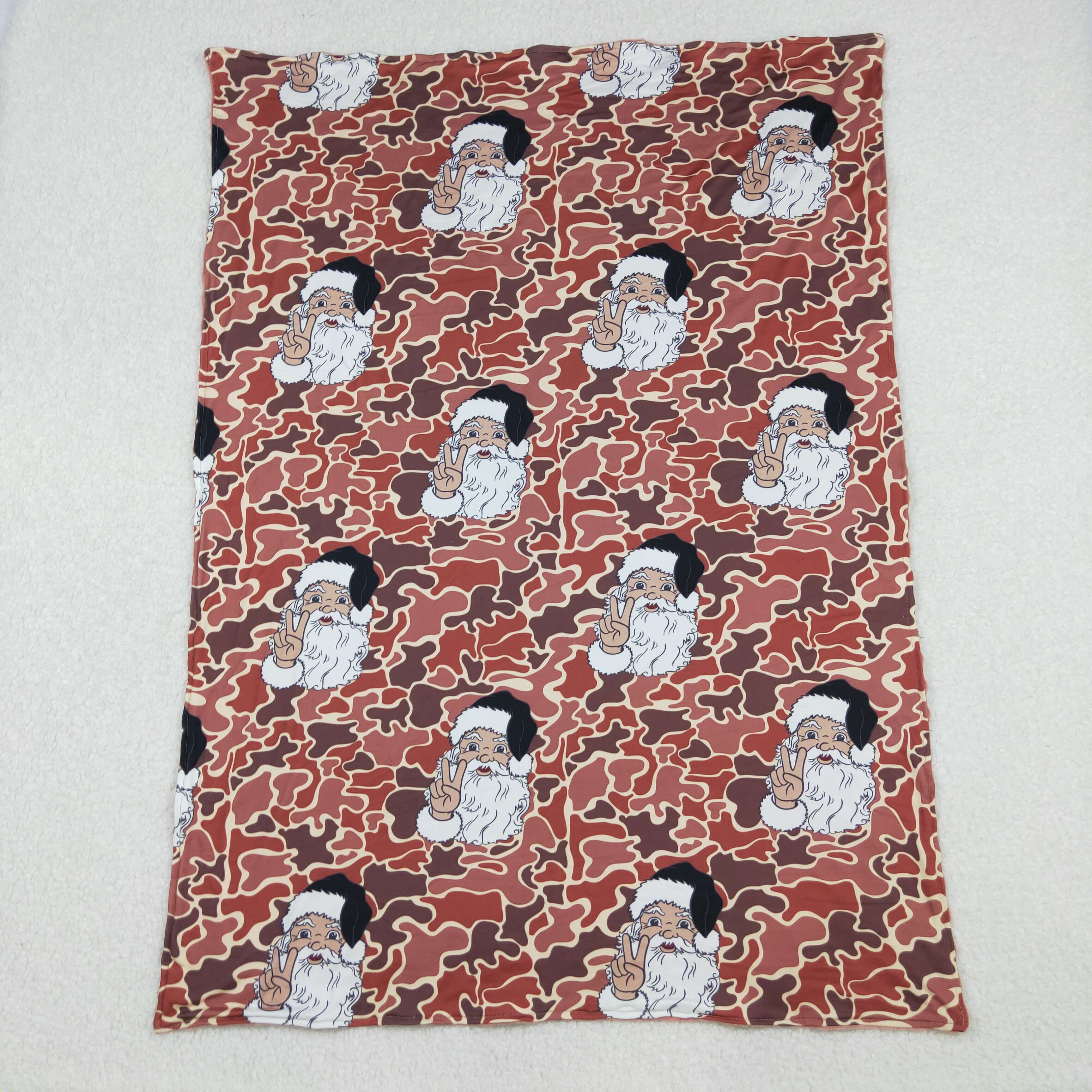 BL0162 RTS baby blanket santa camo baby minky blanket