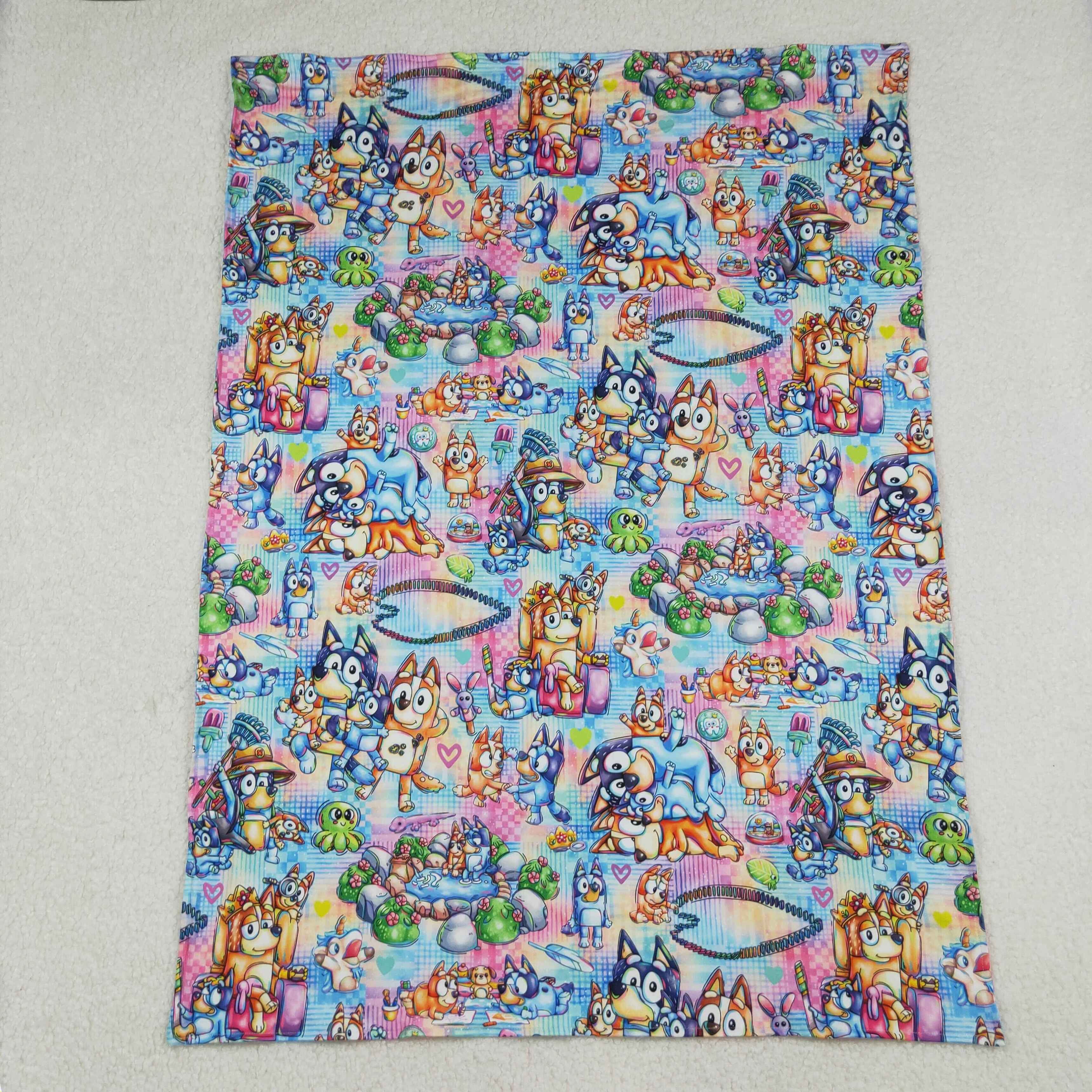 BL0192 RTS baby blanket  cartoon dog baby minky blanket