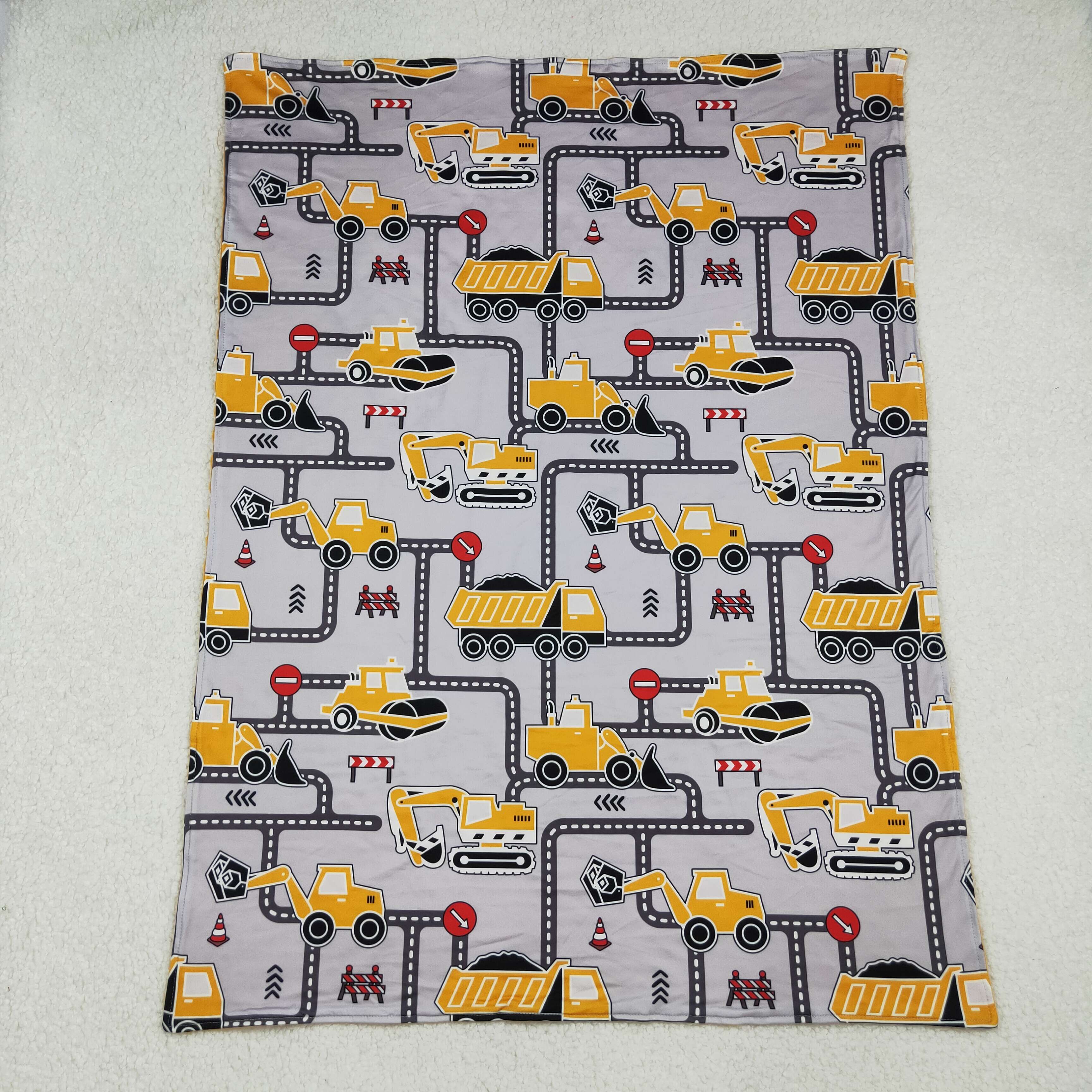 BL0199 RTS baby newborn truck baby boy minky blanket