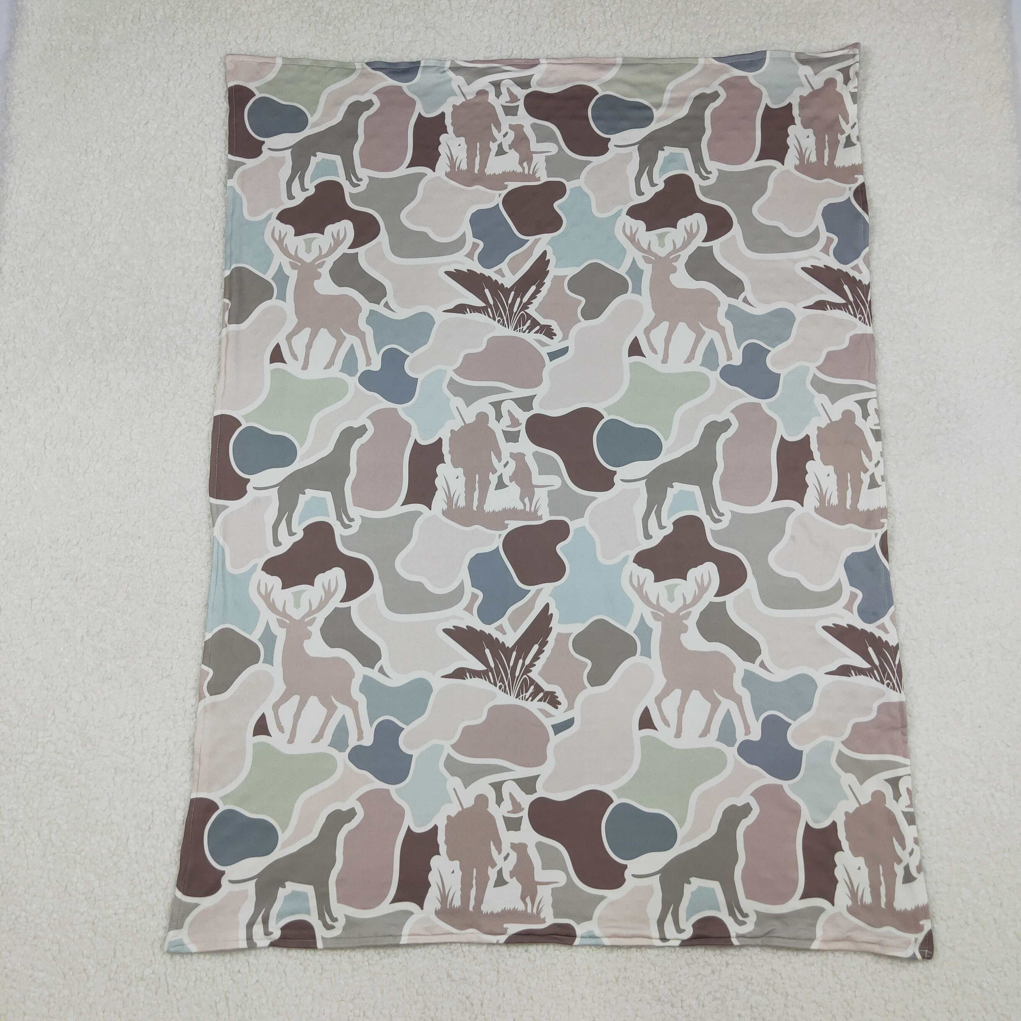 BL0212 RTS baby blanket mallard hunting print baby boy blanket