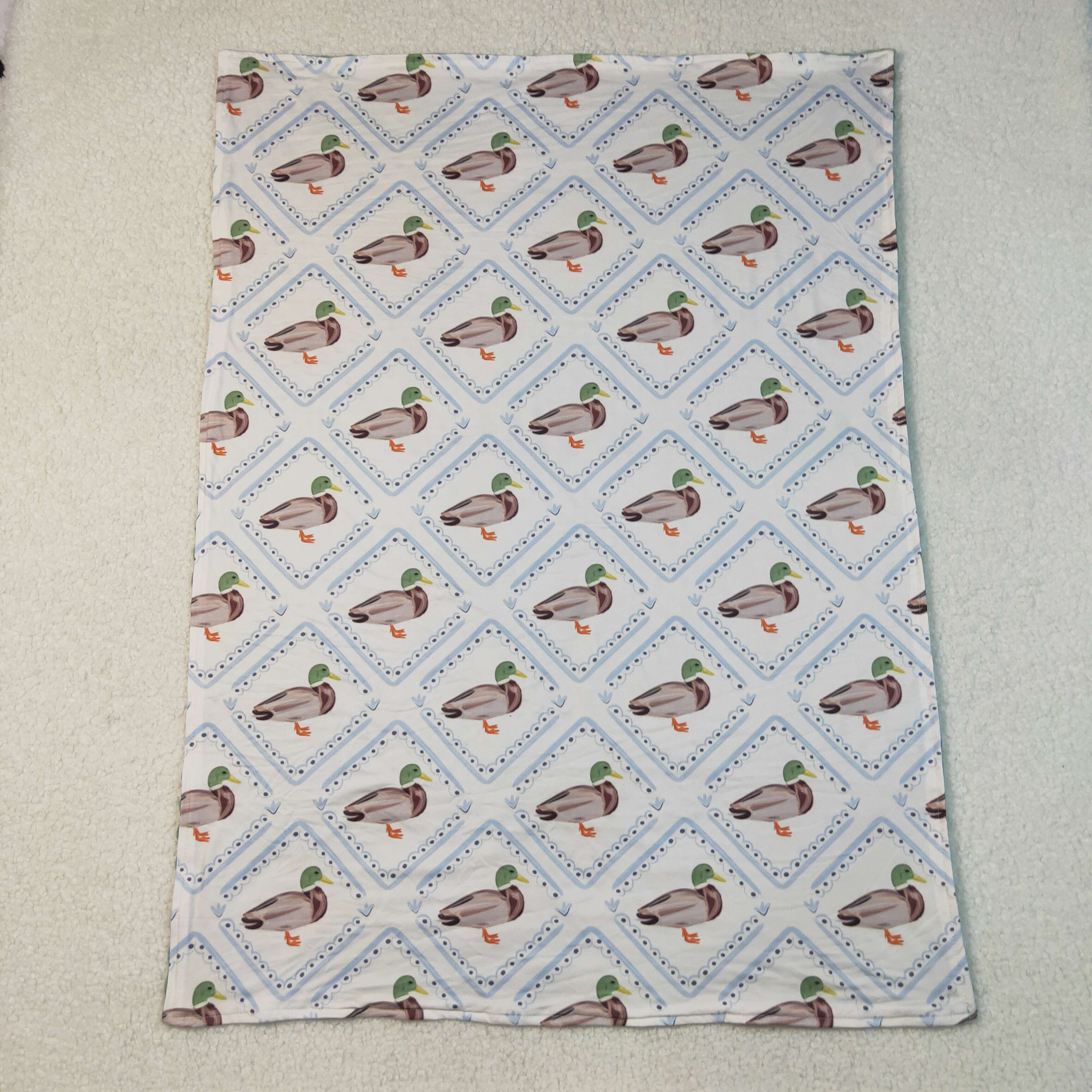 BL0213  RTS baby blanket mallard print baby boy blanket