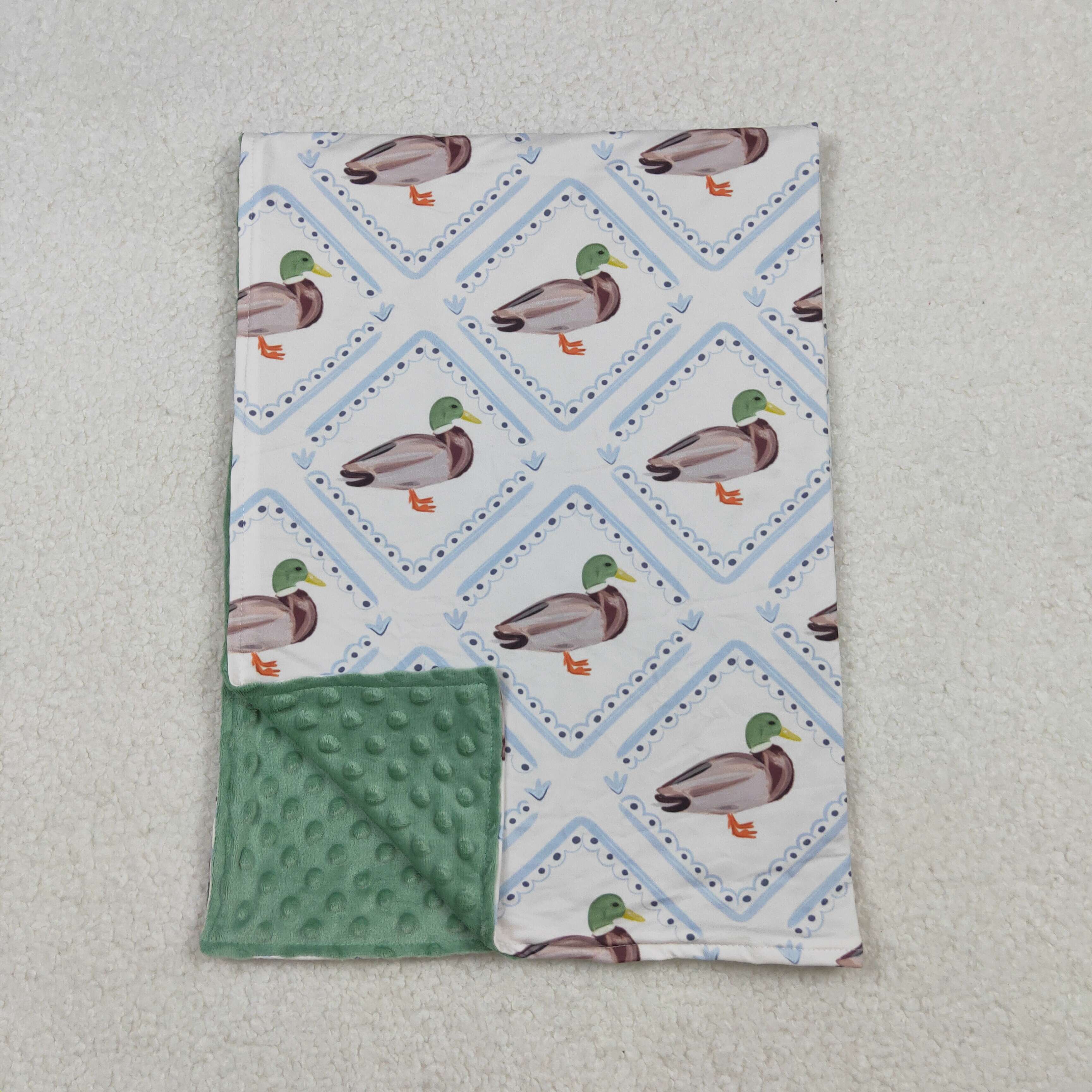 BL0213  RTS baby blanket mallard print baby boy blanket