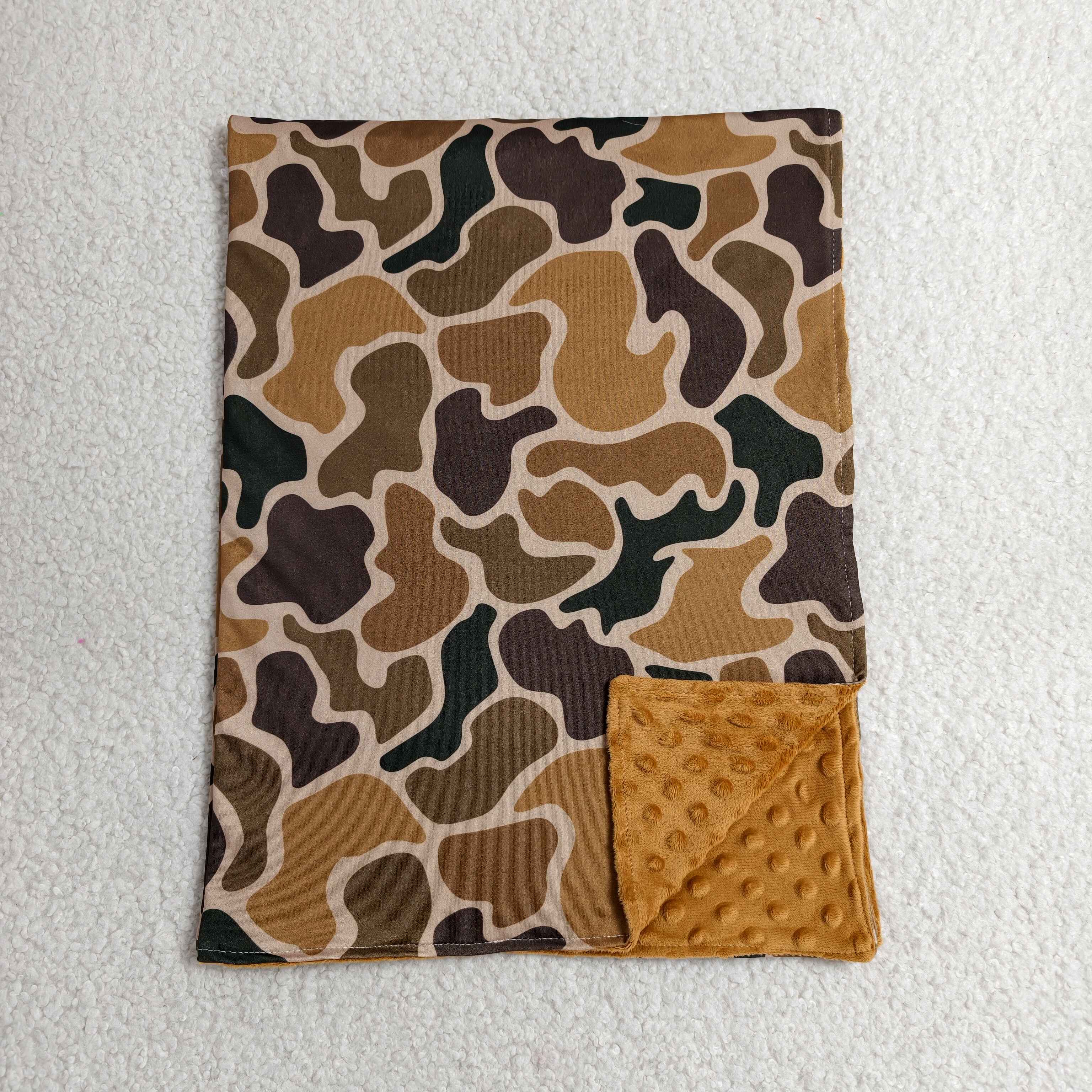 RTS BL0231 baby brown camo baby blanket minky blanket