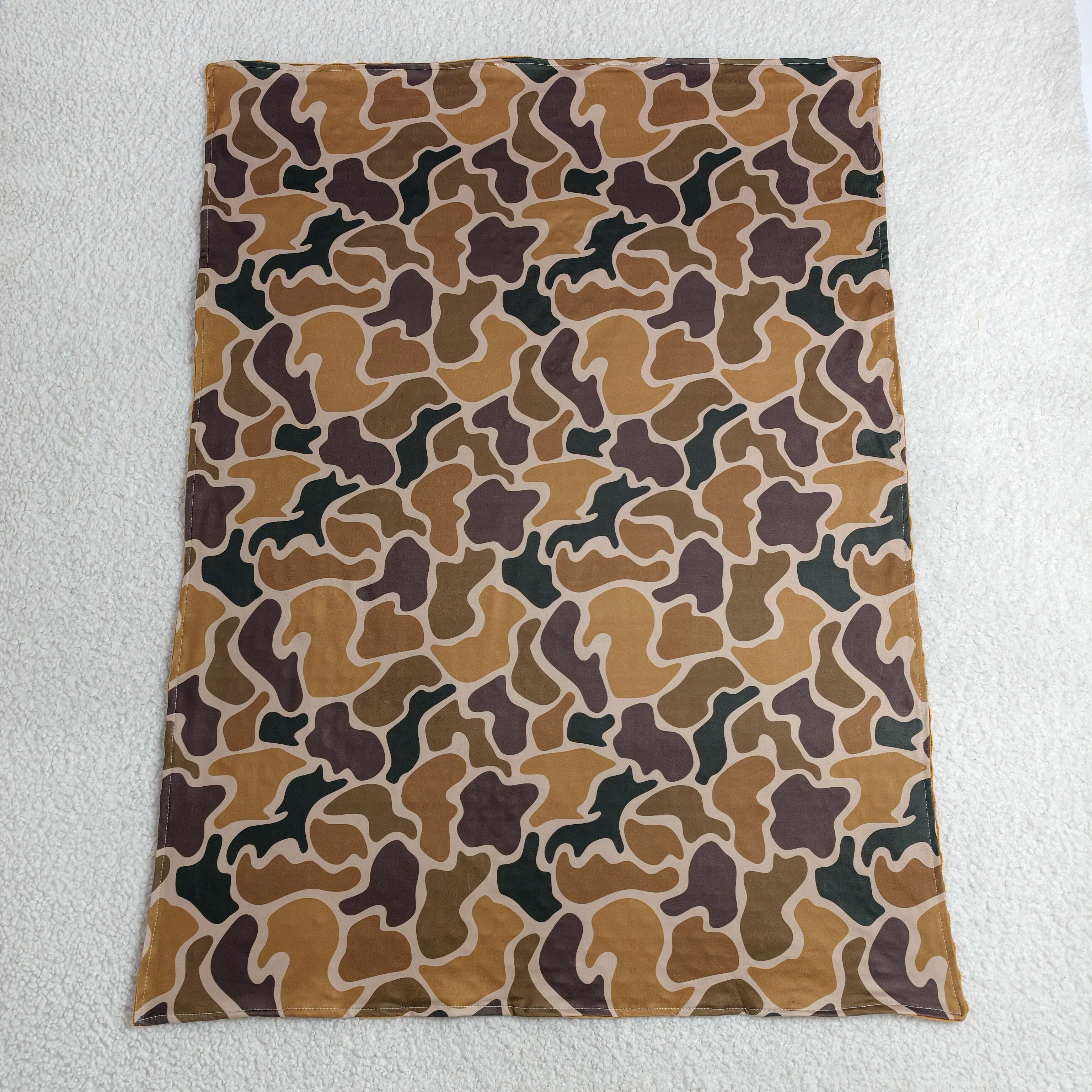 RTS BL0231 baby brown camo baby blanket minky blanket