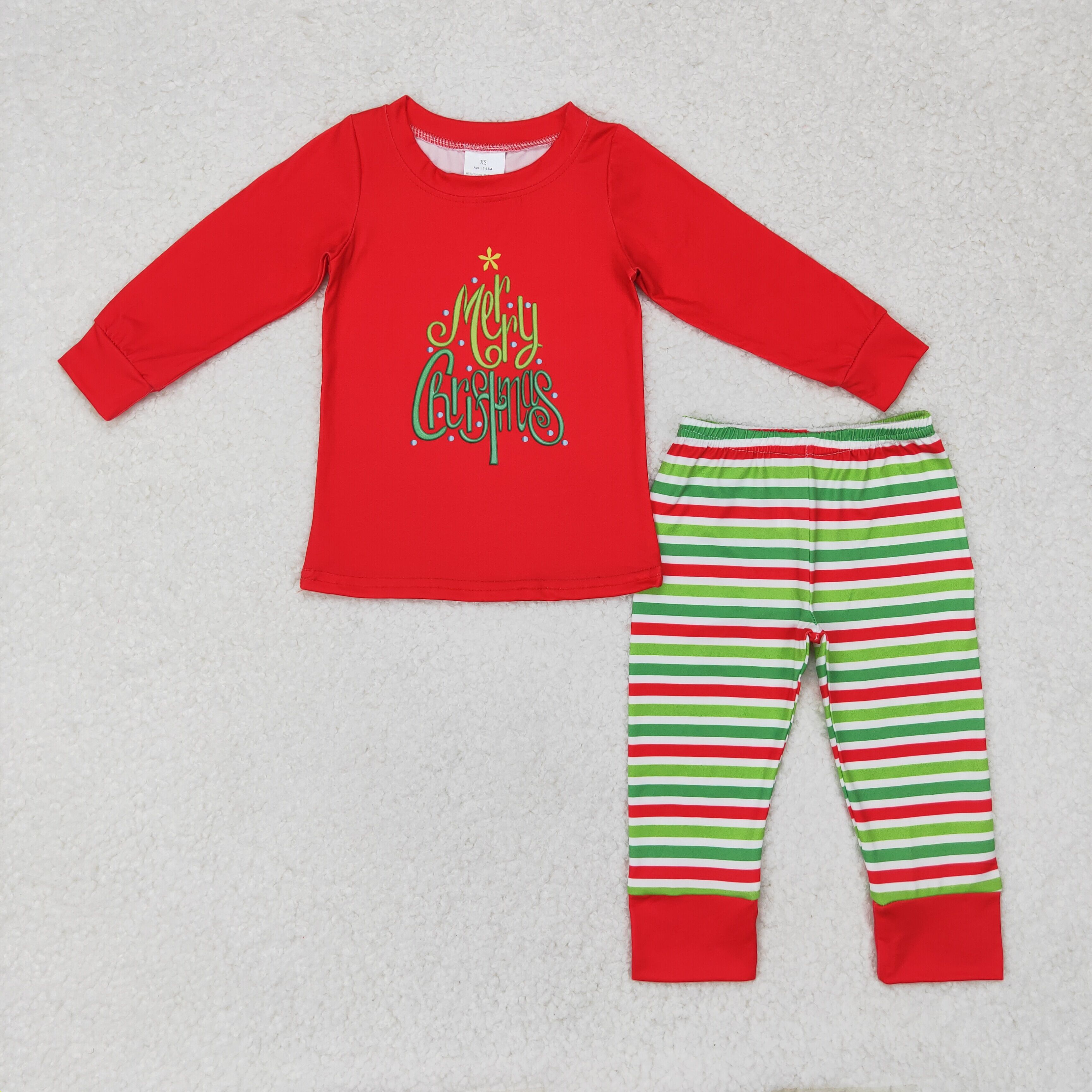 BLP0528 RTS toddler boy clothes stripe boy christmas outfit 