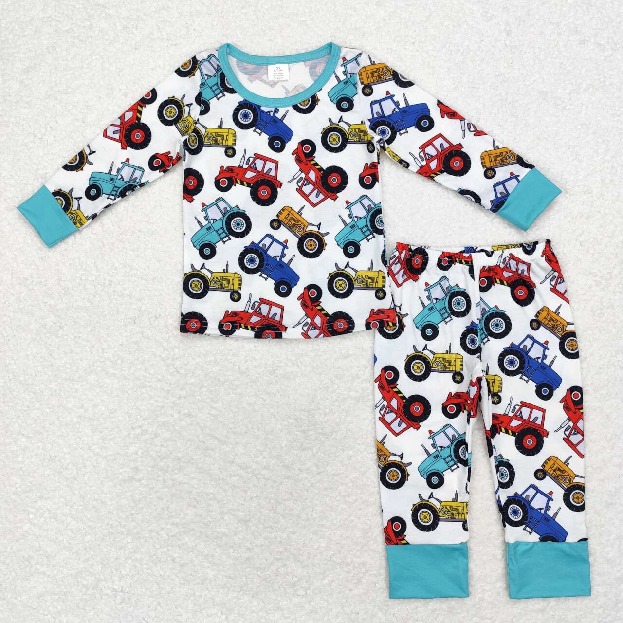 BLP0735 RTS  toddler boy clothes truck boy winter pajamas set