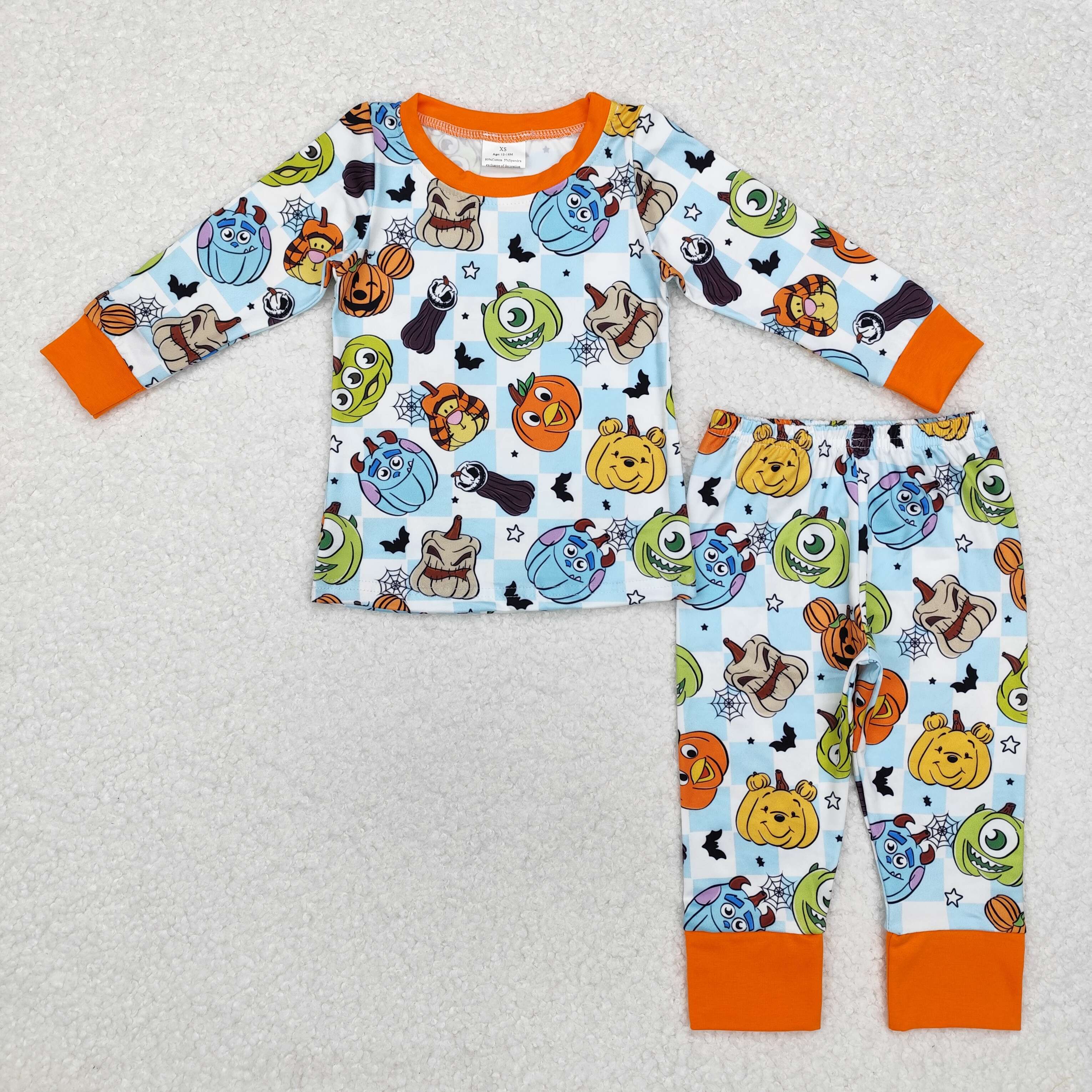 BLP0809 RTS toddler boy clothes cartoon boy halloween pajamas winter outfit