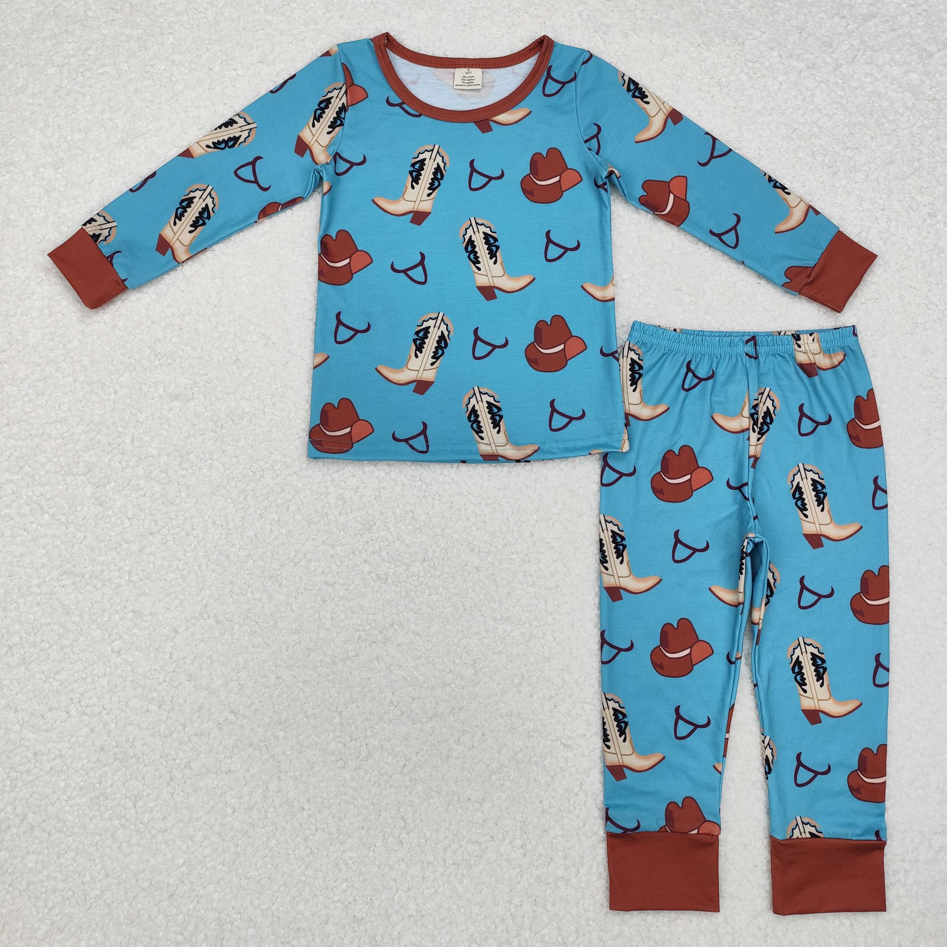 BLP0872 RTS  toddler boy clothes cowboy boy winter set-BAMBOO