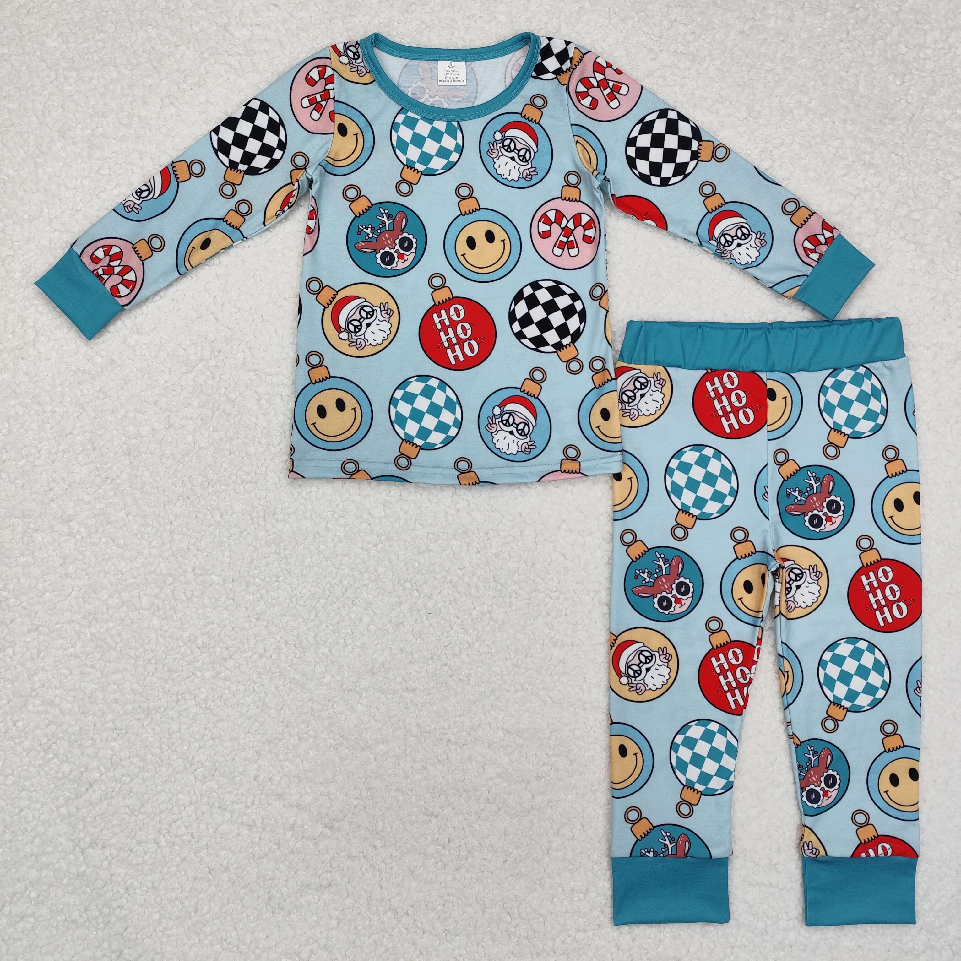 BLP0992 RTS toddler boy clothes crutch boy winter christmas pajamas set-BAMBOO