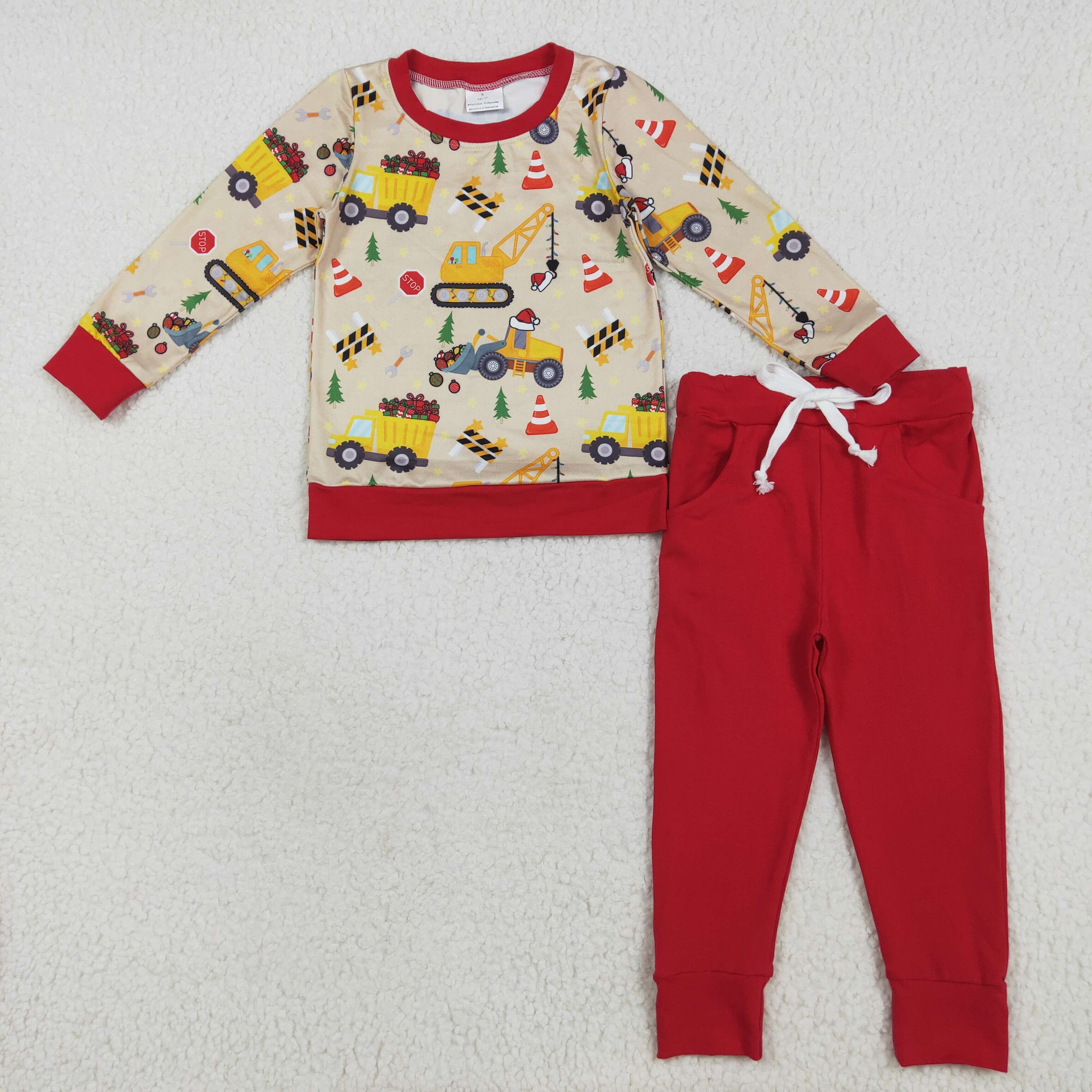 BLP1073 RTS boy clothes car boy christmas winter set