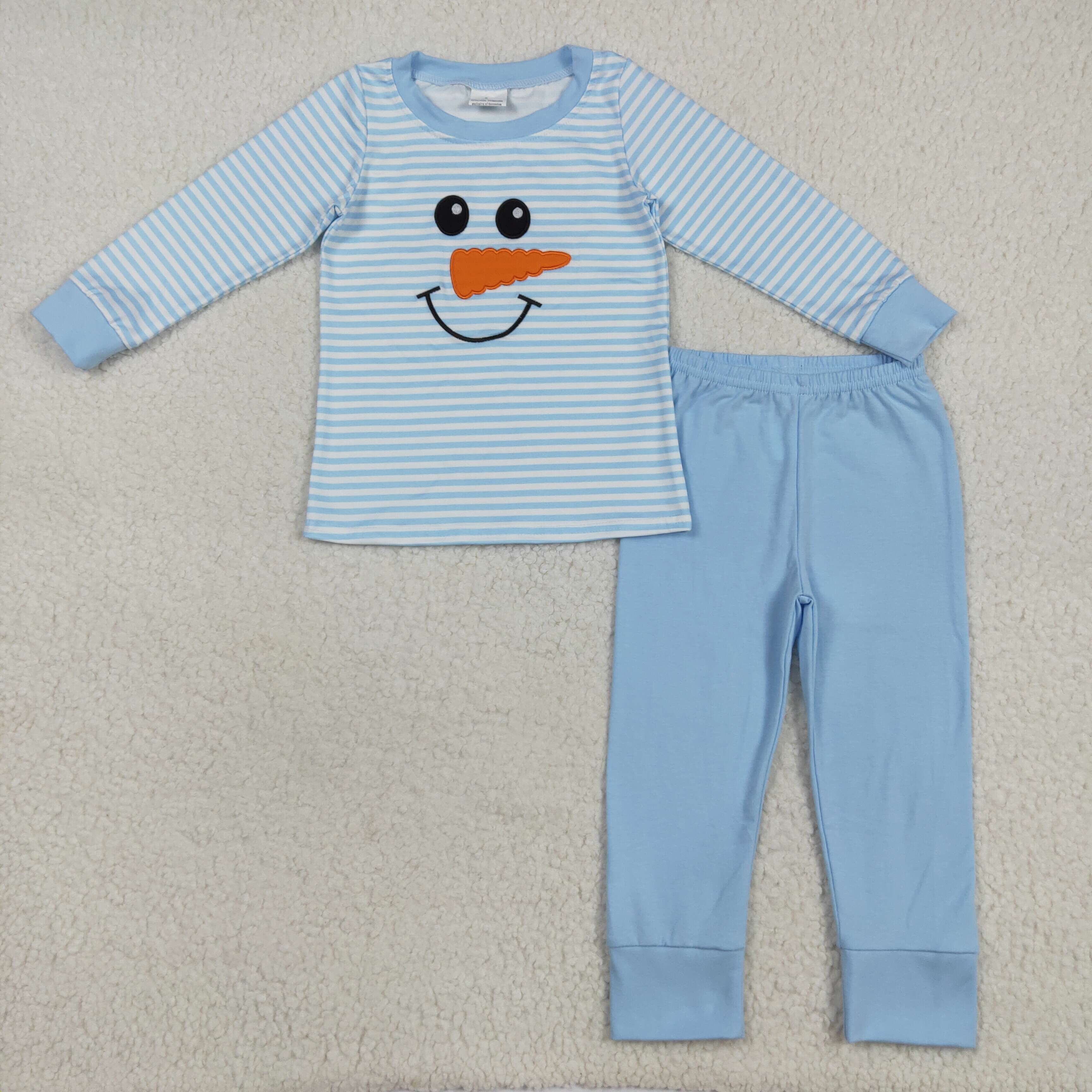 BLP1150 RTS boy clothes snowman boy  winter christmas pajamas set 