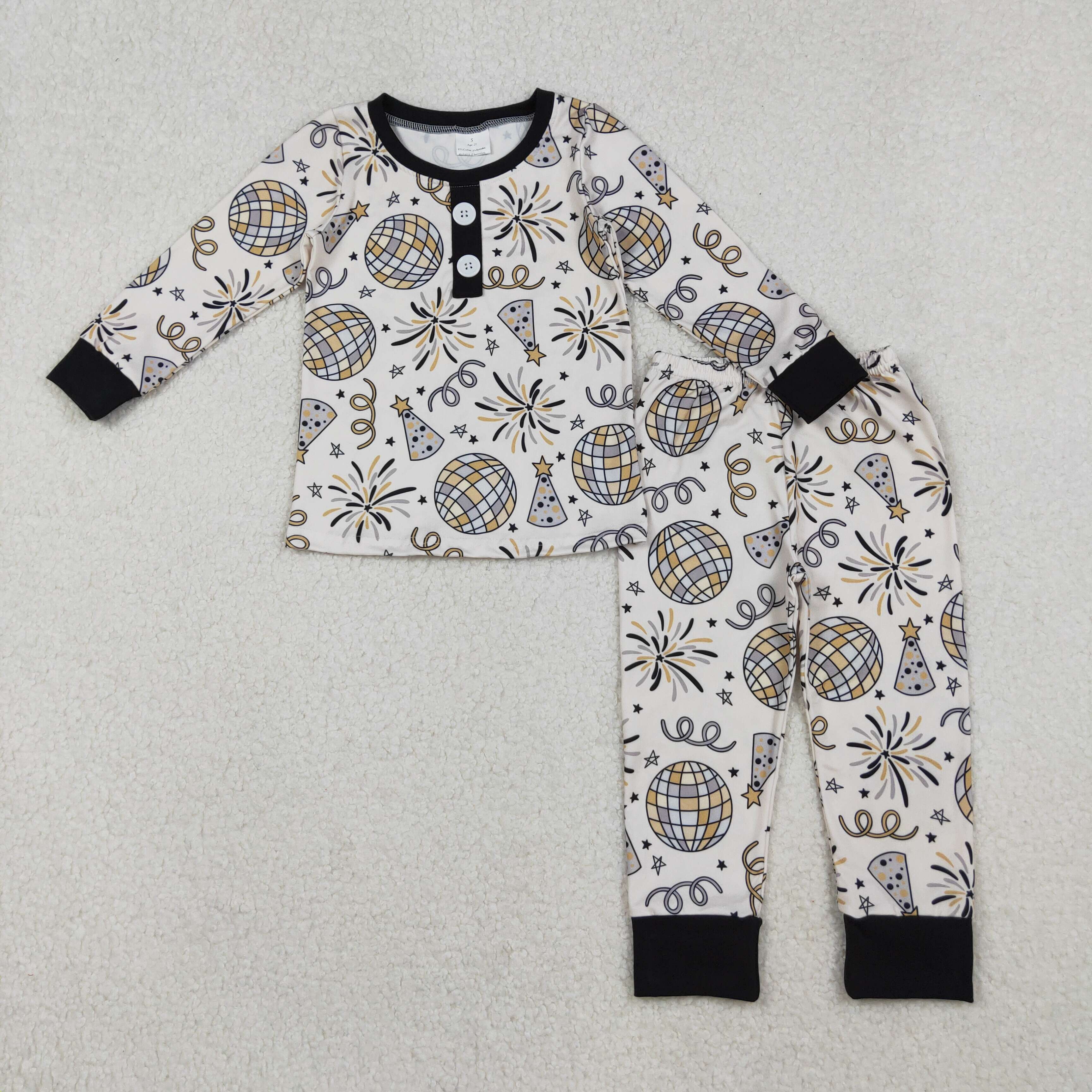 RTS 12-18M to 7-8T kids matching clothing happy new year print clothing baby winter clothing-2025.10.22