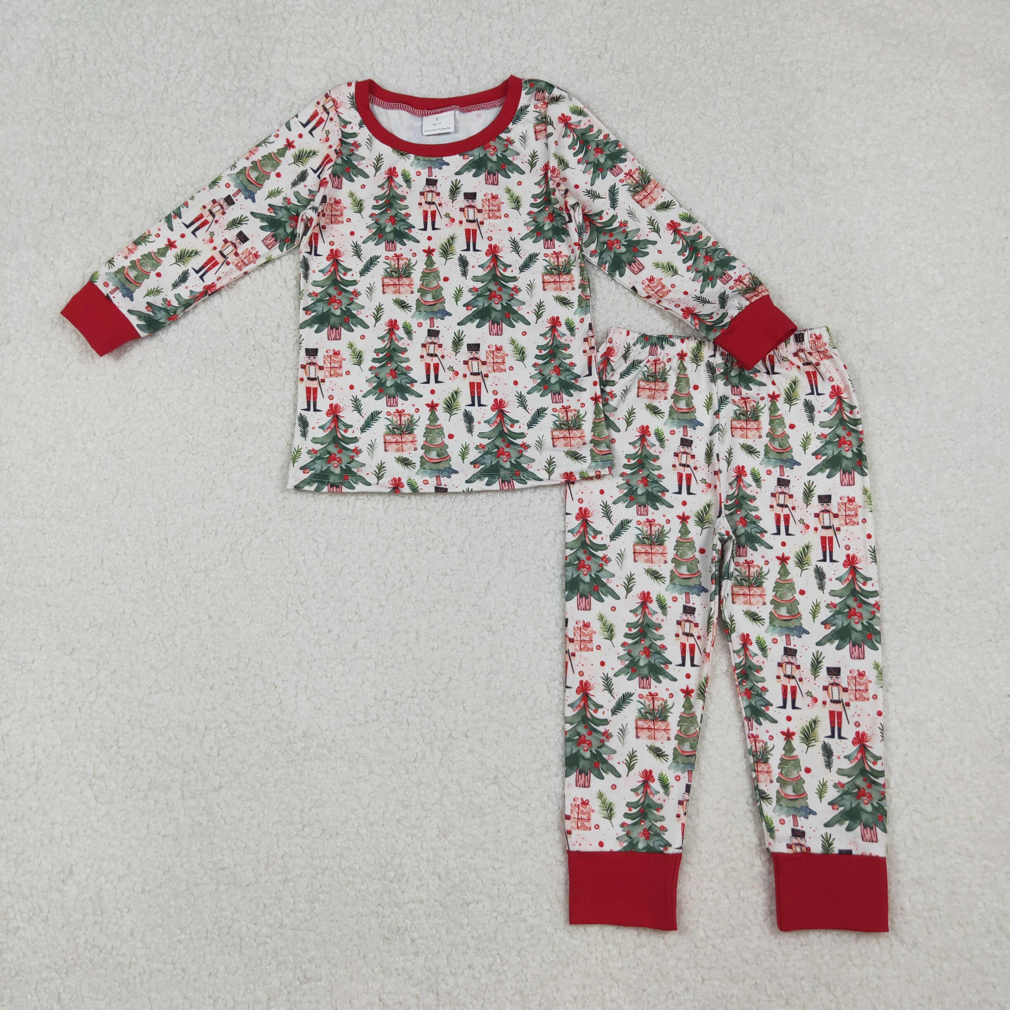 BLP1206 RTS boy clothes cartoon print boy christmas pajamas winter set