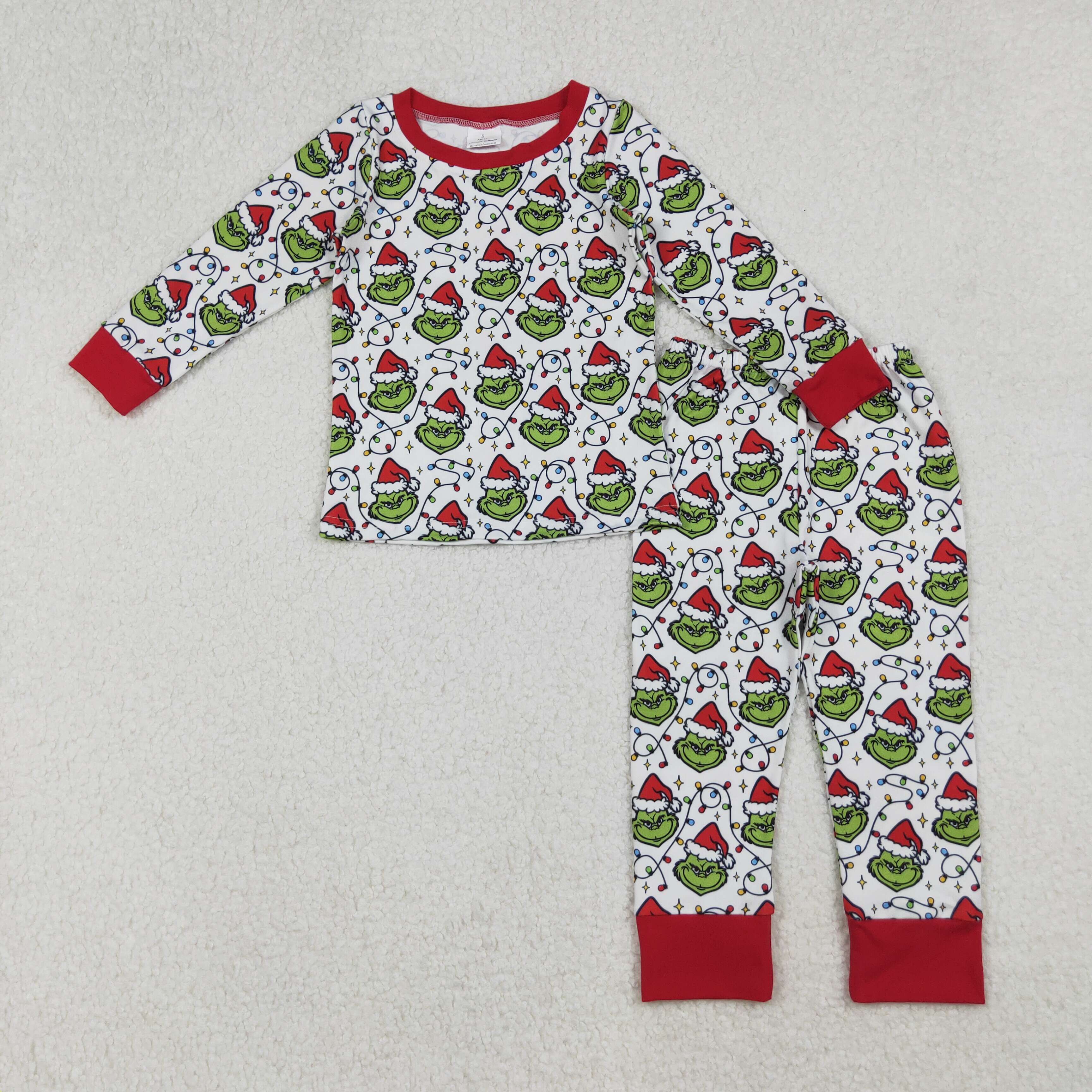 BLP1225 RTS boy clothes cartoon print boy christmas pajamas set