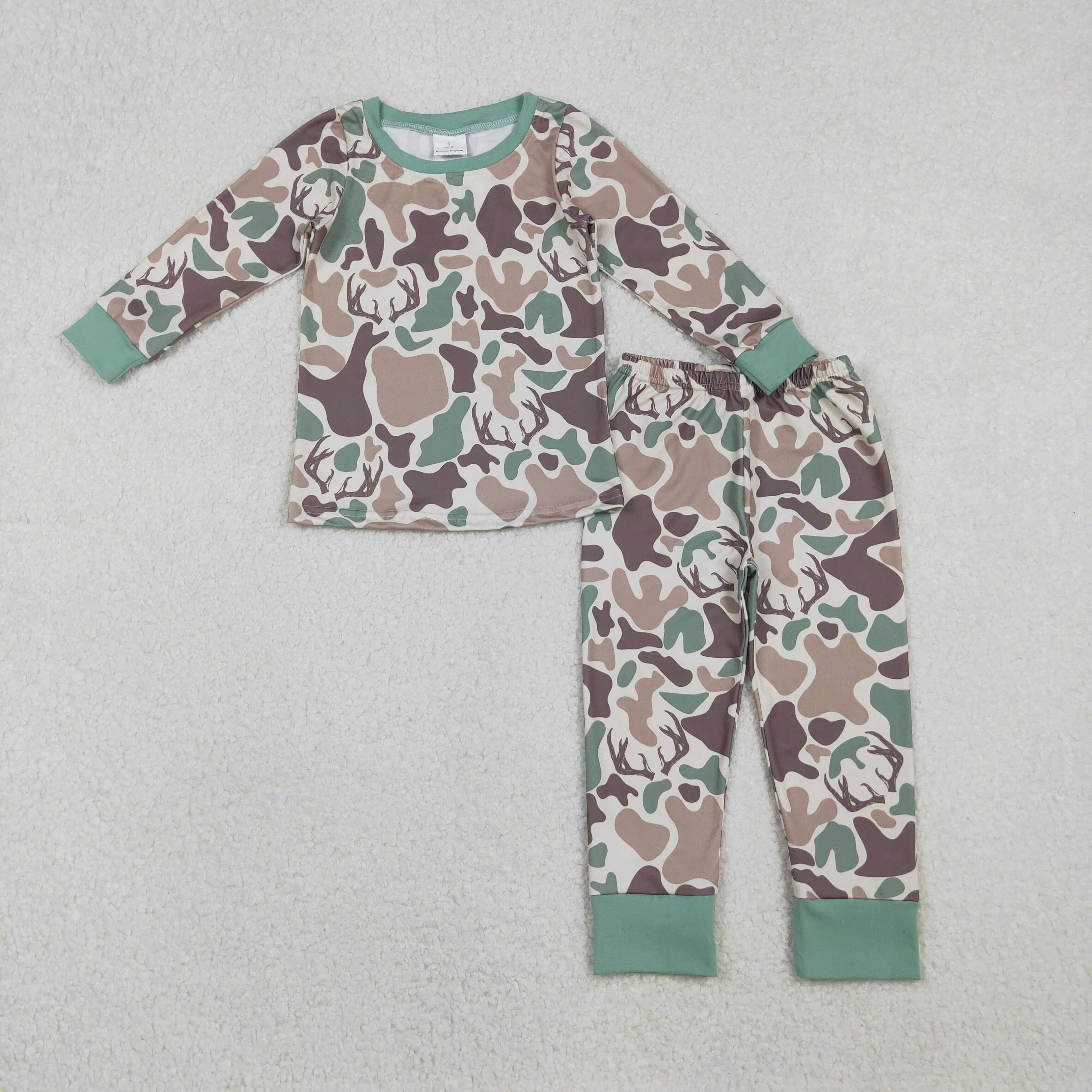 BLP1232 RTS toddler boy clothes camo deer hunting boy winter pajamas set