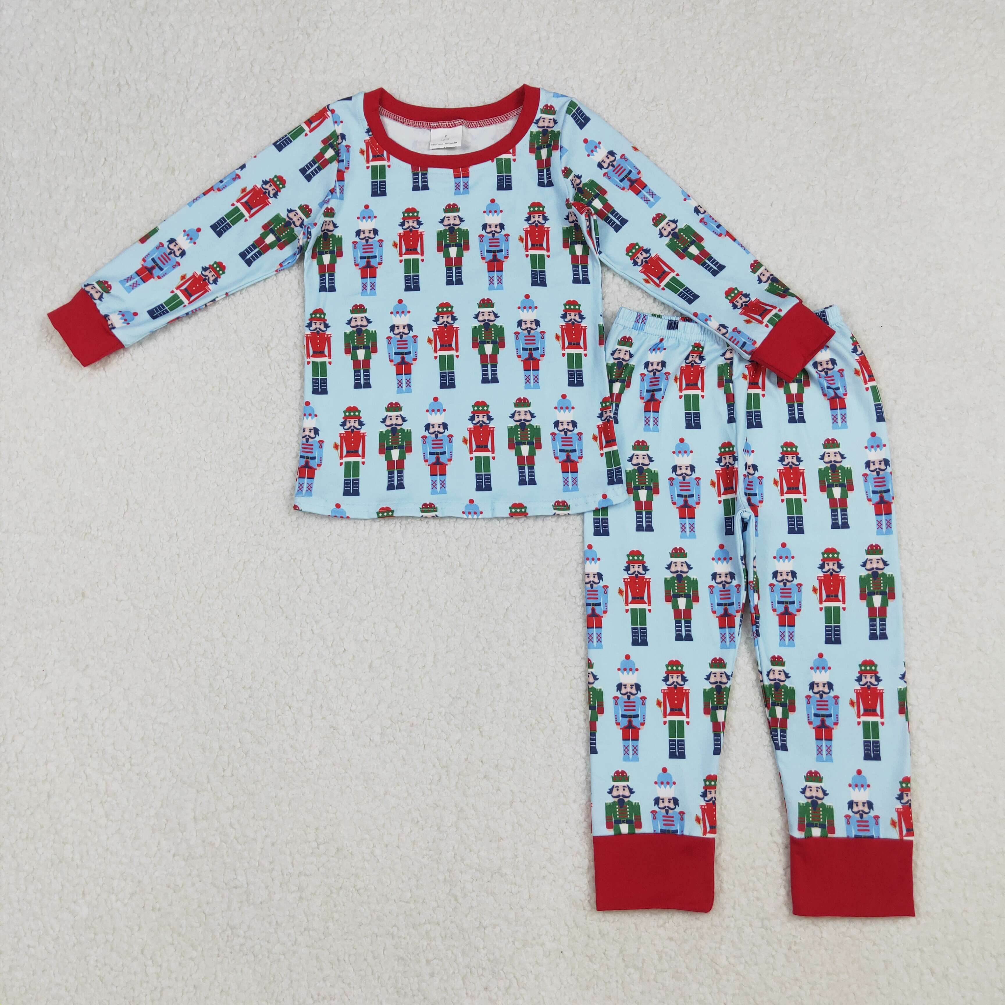 BLP1242 RTS boy clothes soldier print boy winter pajamas set