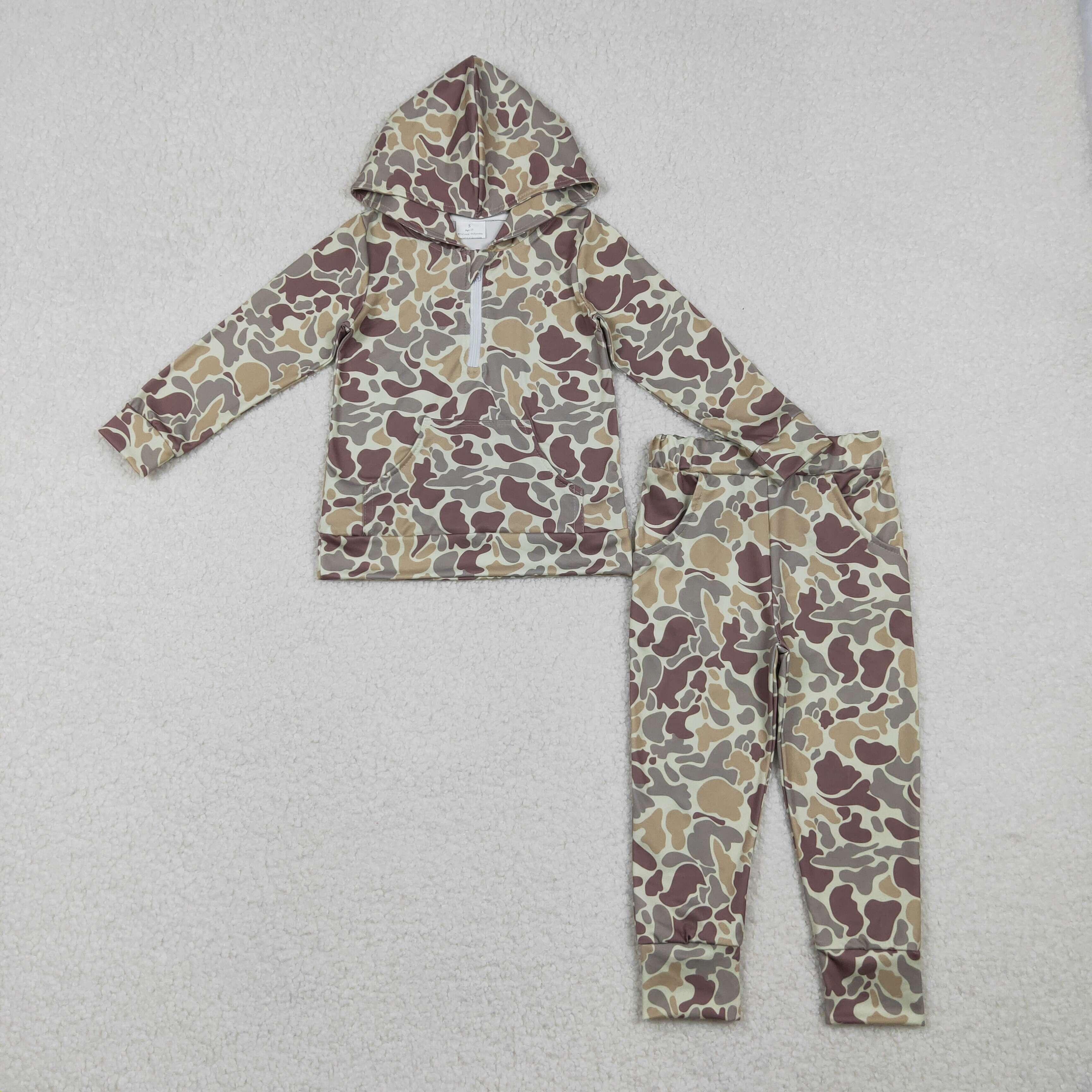 BLP1266 RTS Toddler boy clothes  camo boy hoodies outfit winter clothing set