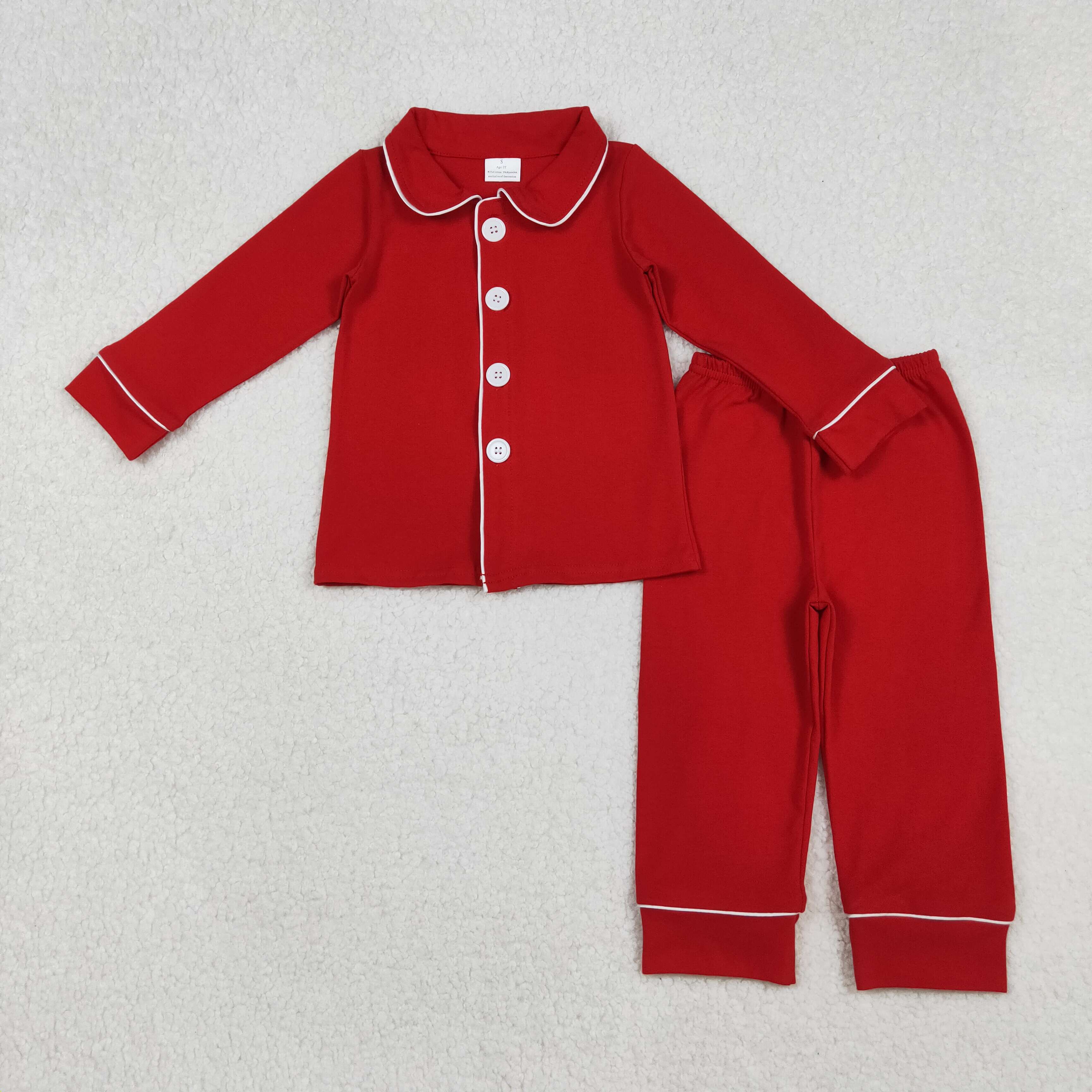 BLP1267 RTS boy christmas pajamas set red cotton boy christmas sleep wear 