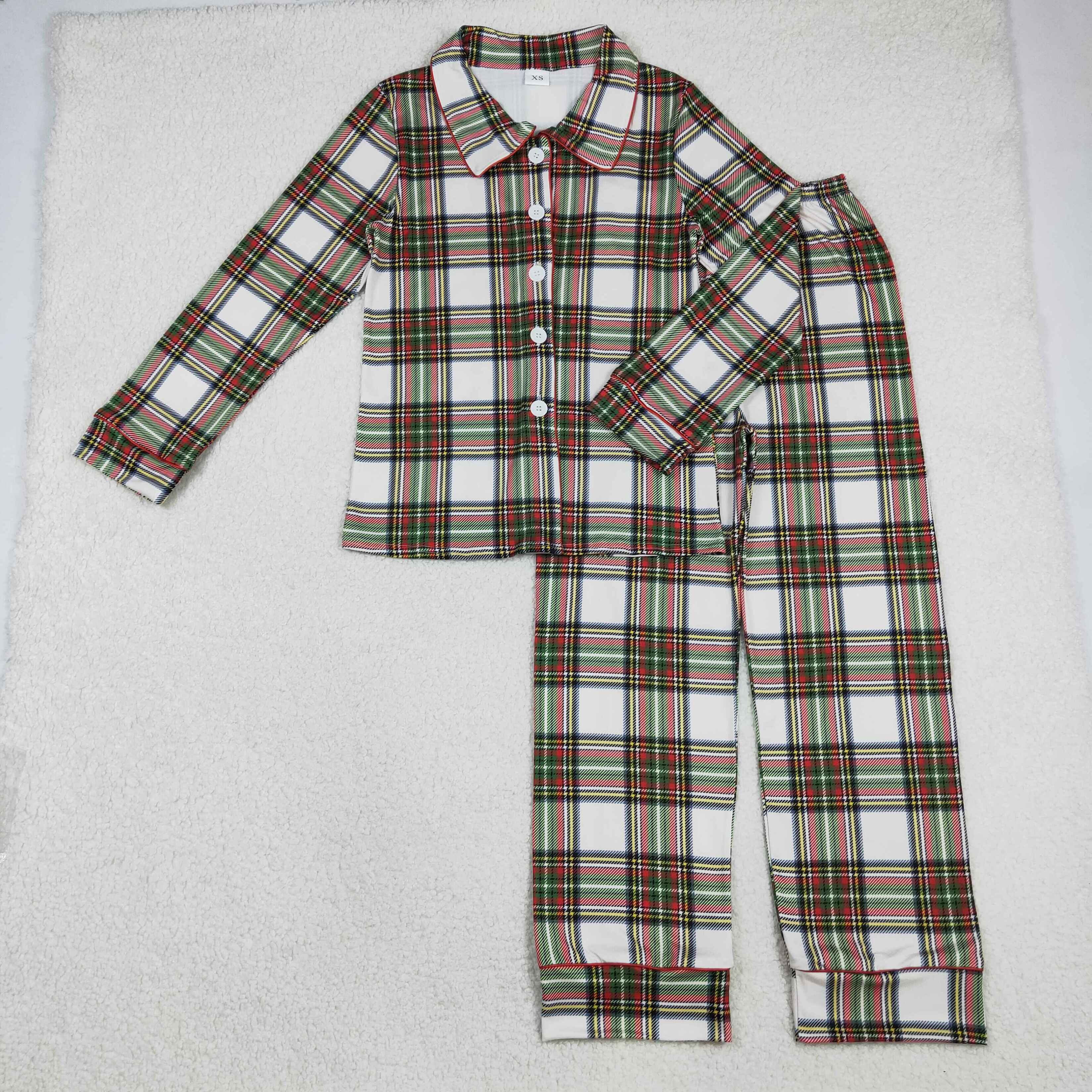 BLP1277 RTS adult men sleep wear checkered button pajamas set