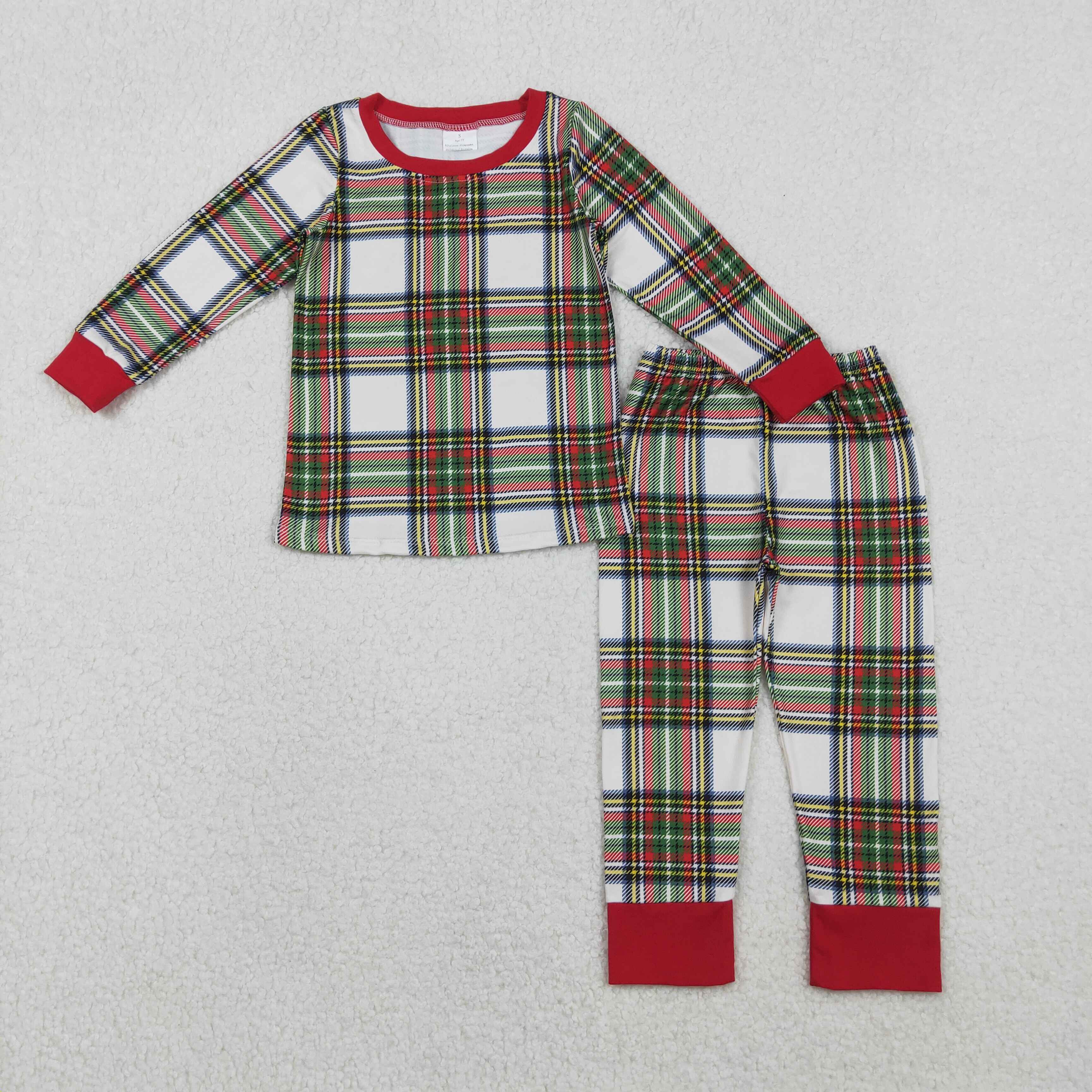 BLP1279 RTS Toddler boy clothes plaid boy winter clothing set