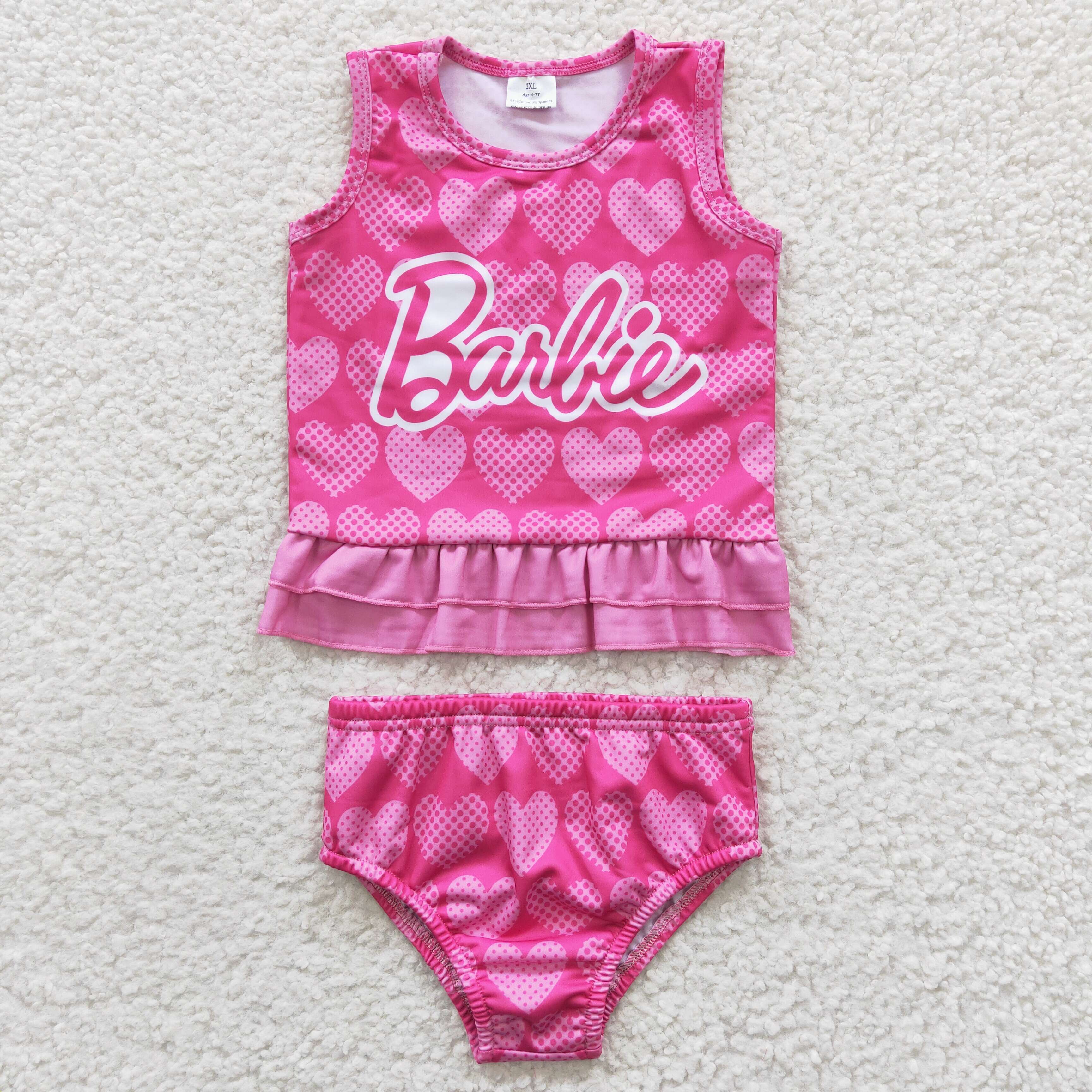 GBO0077 baby girl clothes hot pink swimsuit-promotion $5.5 2026.3.14