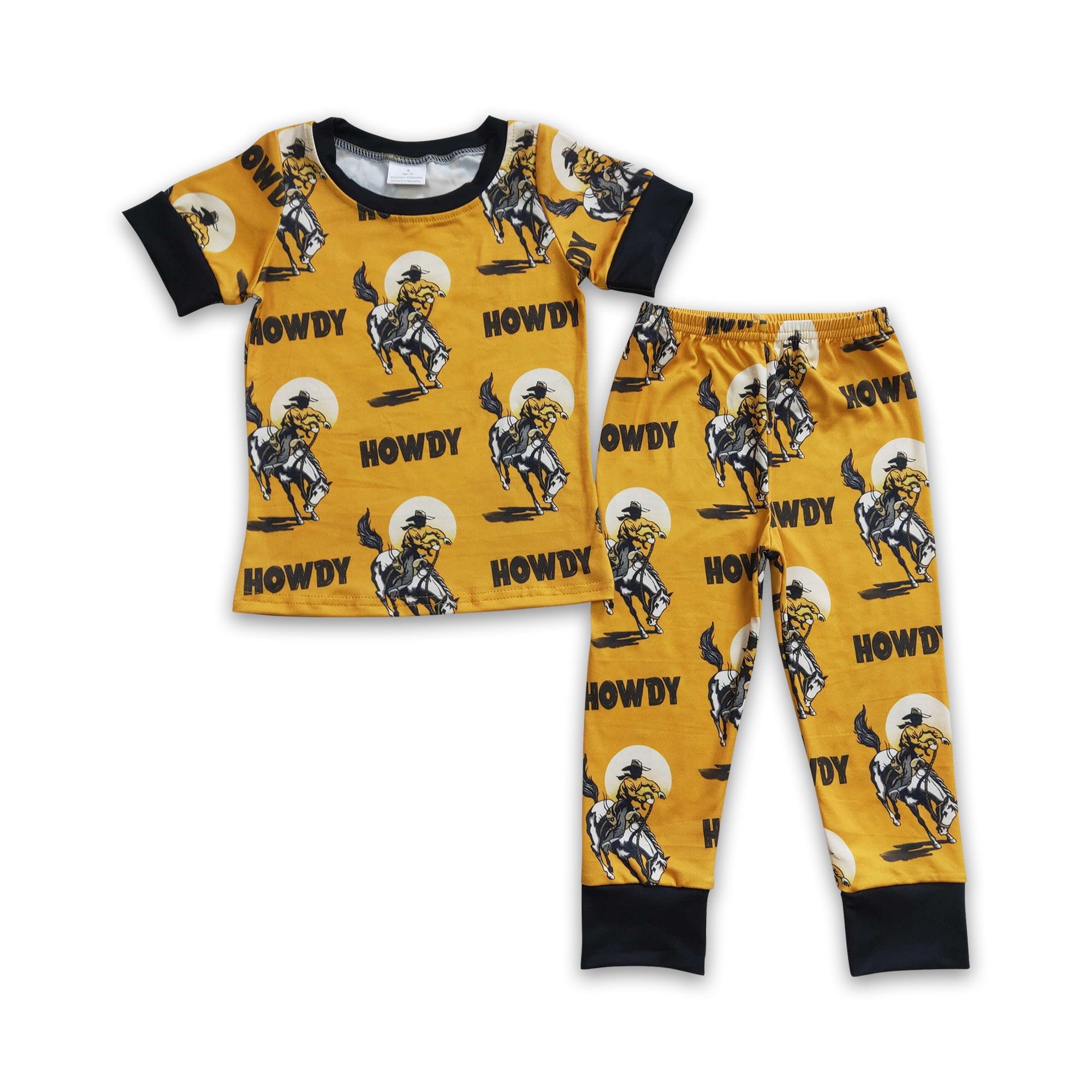BSPO0053 kids clothes boys yellow howdy fall spring outfits-promotion 2025.7.12 $5.5