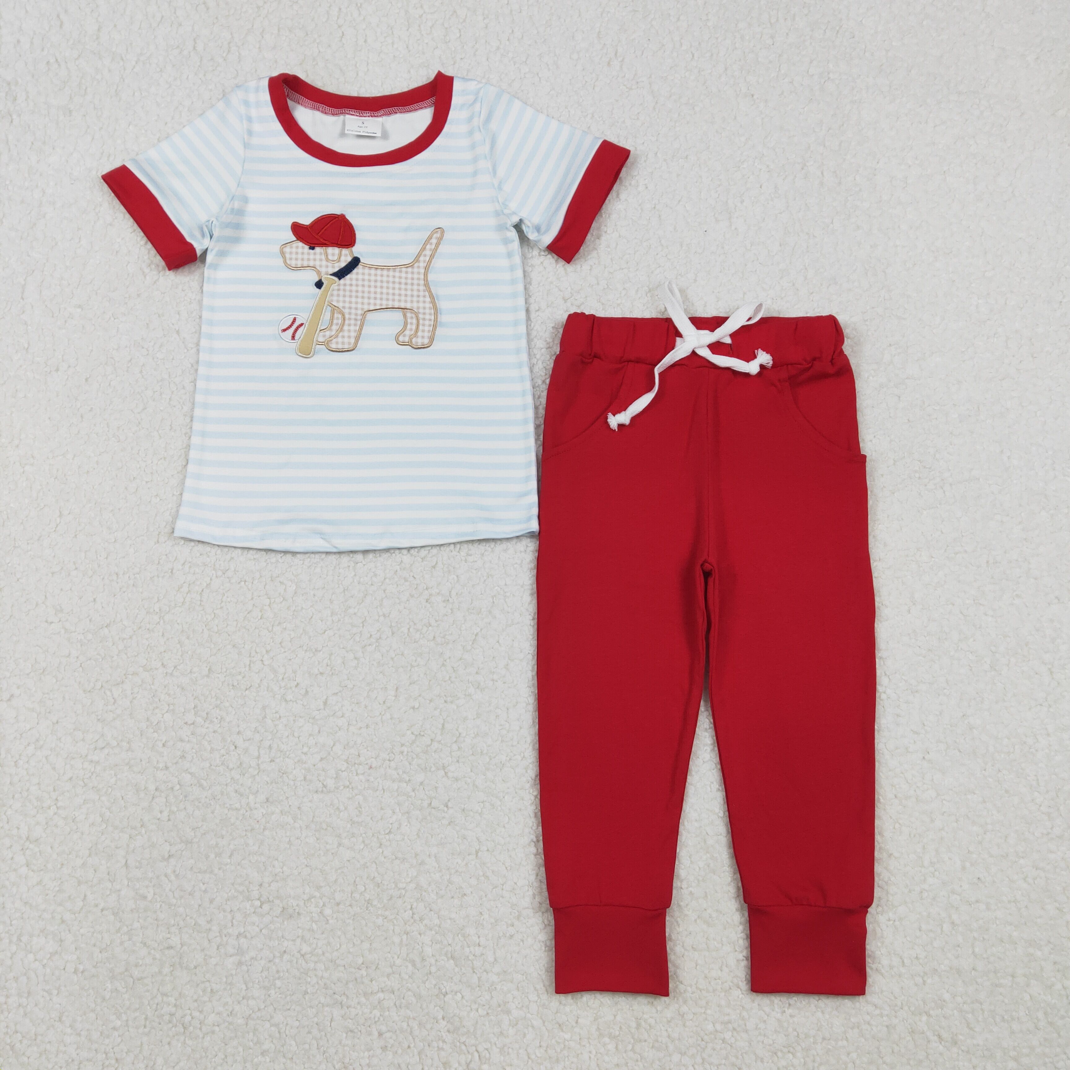 BSPO0613 RTS  toddler boy clothes baseball boy  winter embroidery outfit