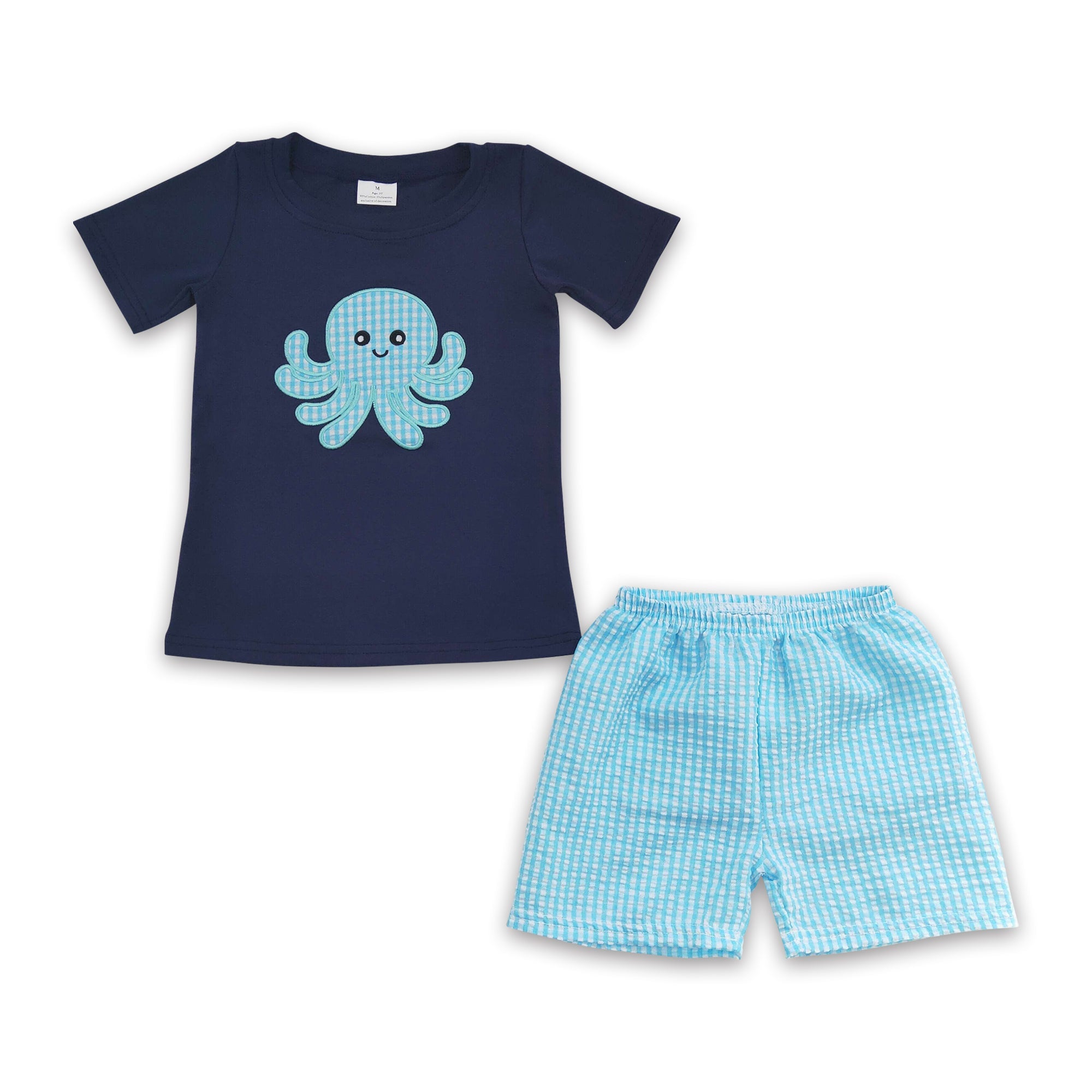 BSSO0088 baby boy clothes octopus embroidery outfits  summer clothing embroidered-promotion 2025.4.5 $5.5