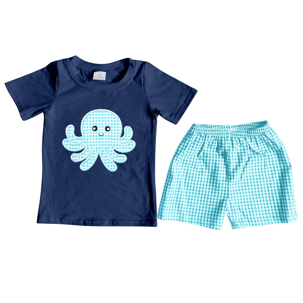 BSSO0088 baby boy clothes octopus embroidery outfits  summer clothing embroidered-promotion 2025.4.5 $5.5