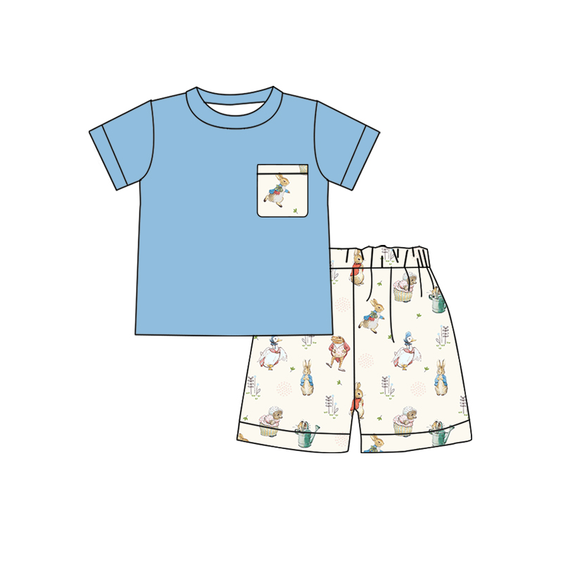 BSSO0115 baby boy clothes blue bunny easter outfit-promotion $5.5 2026.2.28