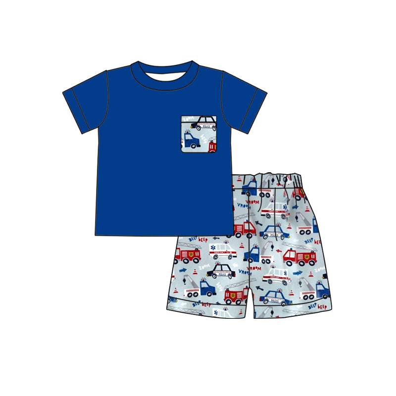 BSSO0121 baby boy clothes blue pocket summer outfits-promotion 2025.5.10 $5.5