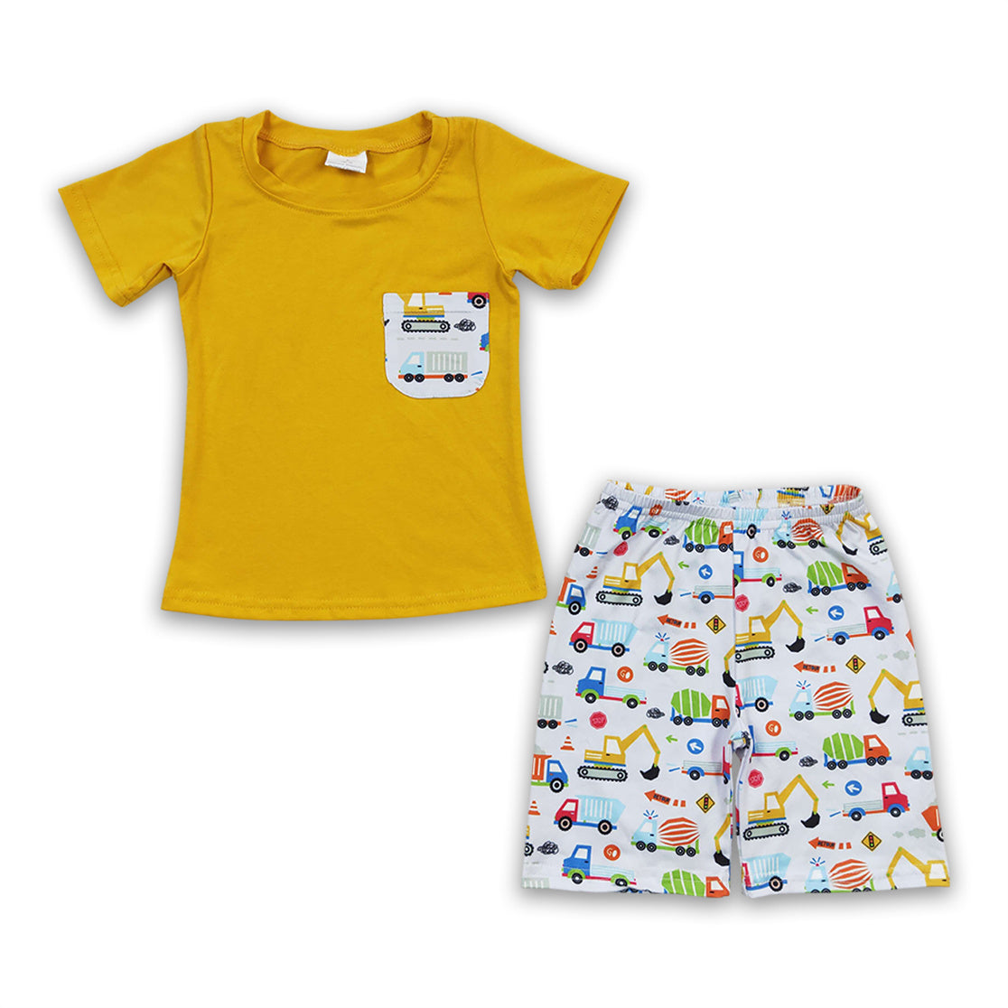BSSO0122 baby boy clothes yellow pocket summer outfits-promotion 2025.5.10 $5.5