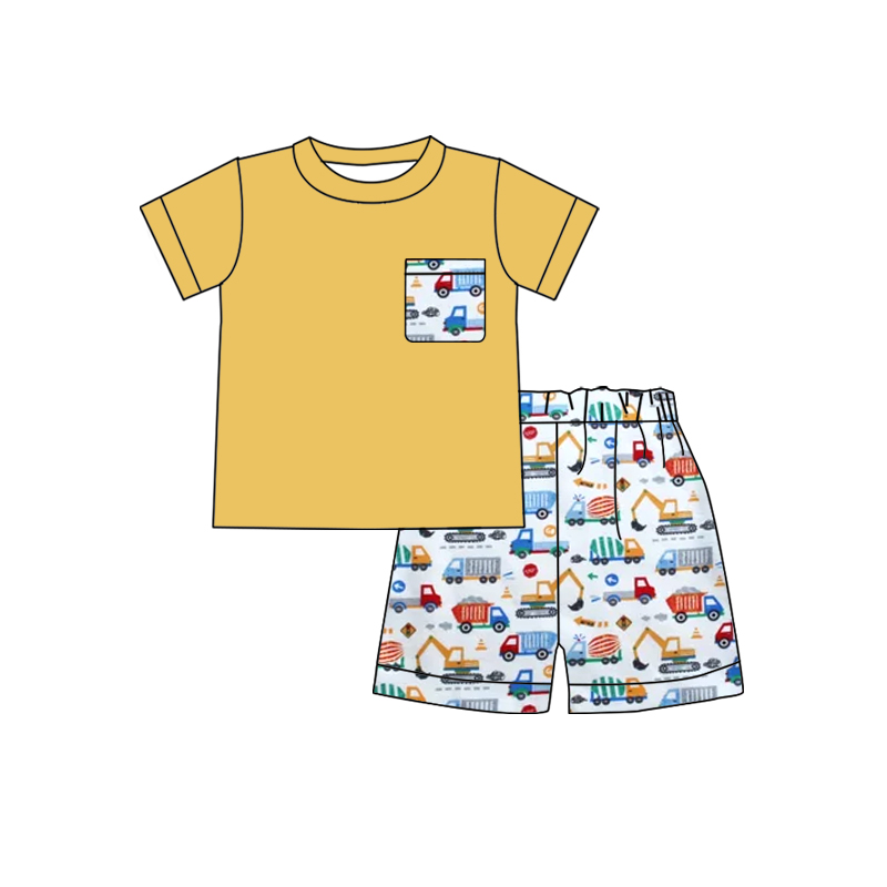 BSSO0122 baby boy clothes yellow pocket summer outfits-promotion 2025.5.10 $5.5