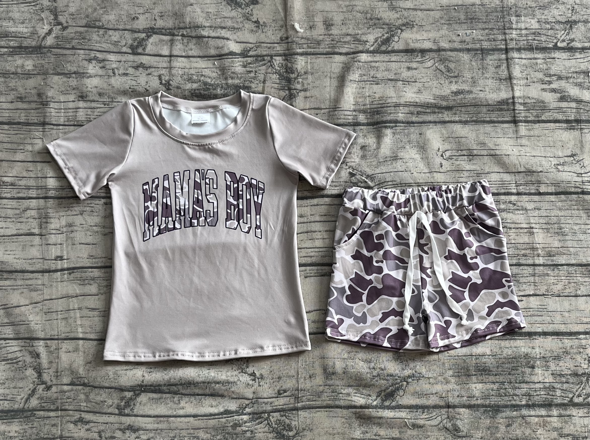BSSO1346 pre-order toddler boy clothes mama’s boy camo summer set-real pic 2025.4.13 