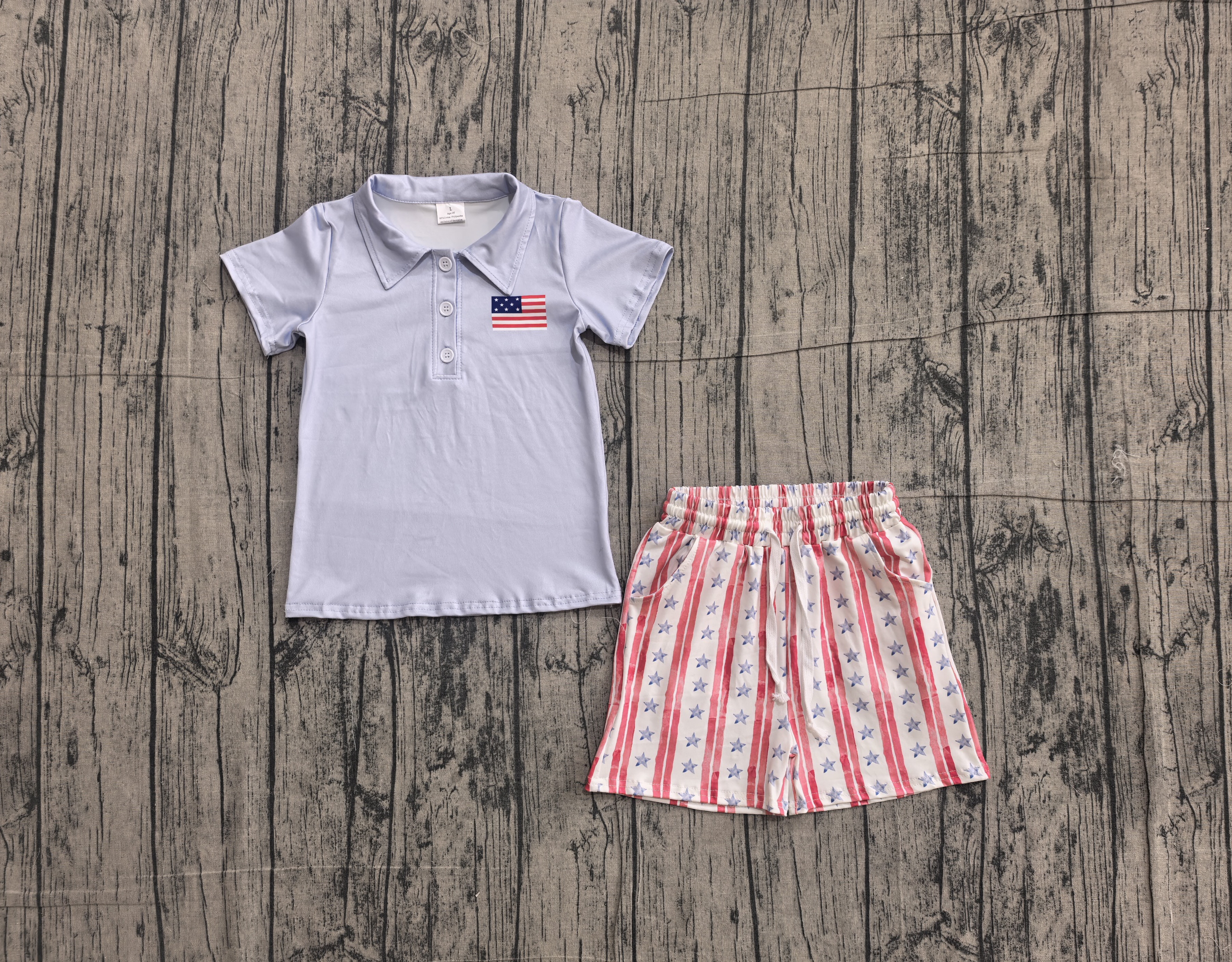 BSSO1480 pre-order baby girl clothes flag toddler girl 4th of July Patriotic summer outfit-real pic 2026.5.7 