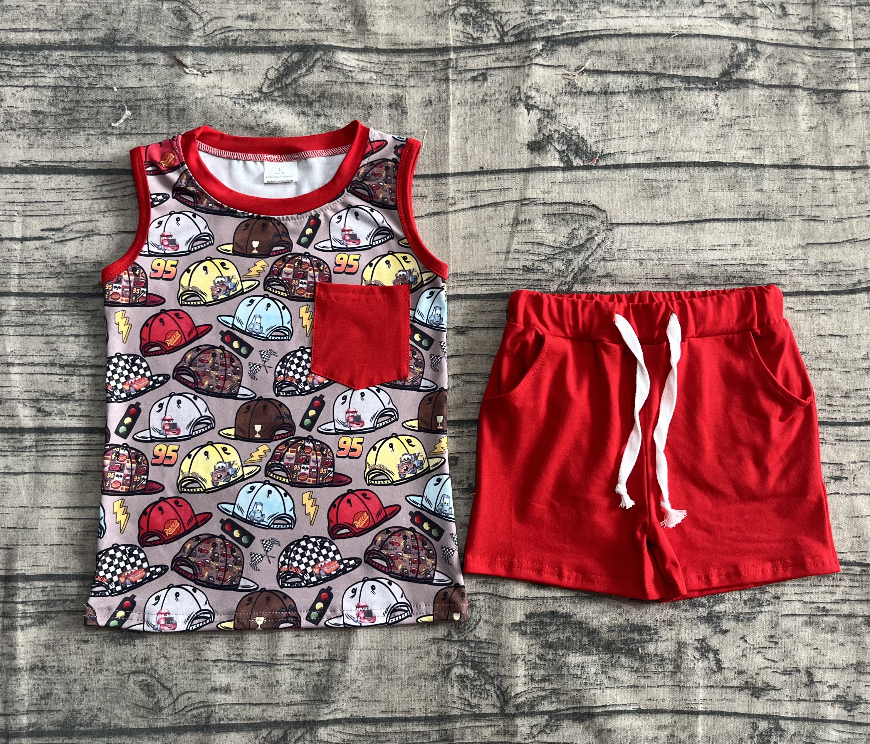 BSSO1499 pre-order baby boy clothes cartoon car toddler boy summer outfit-real pic 2025.4.21 