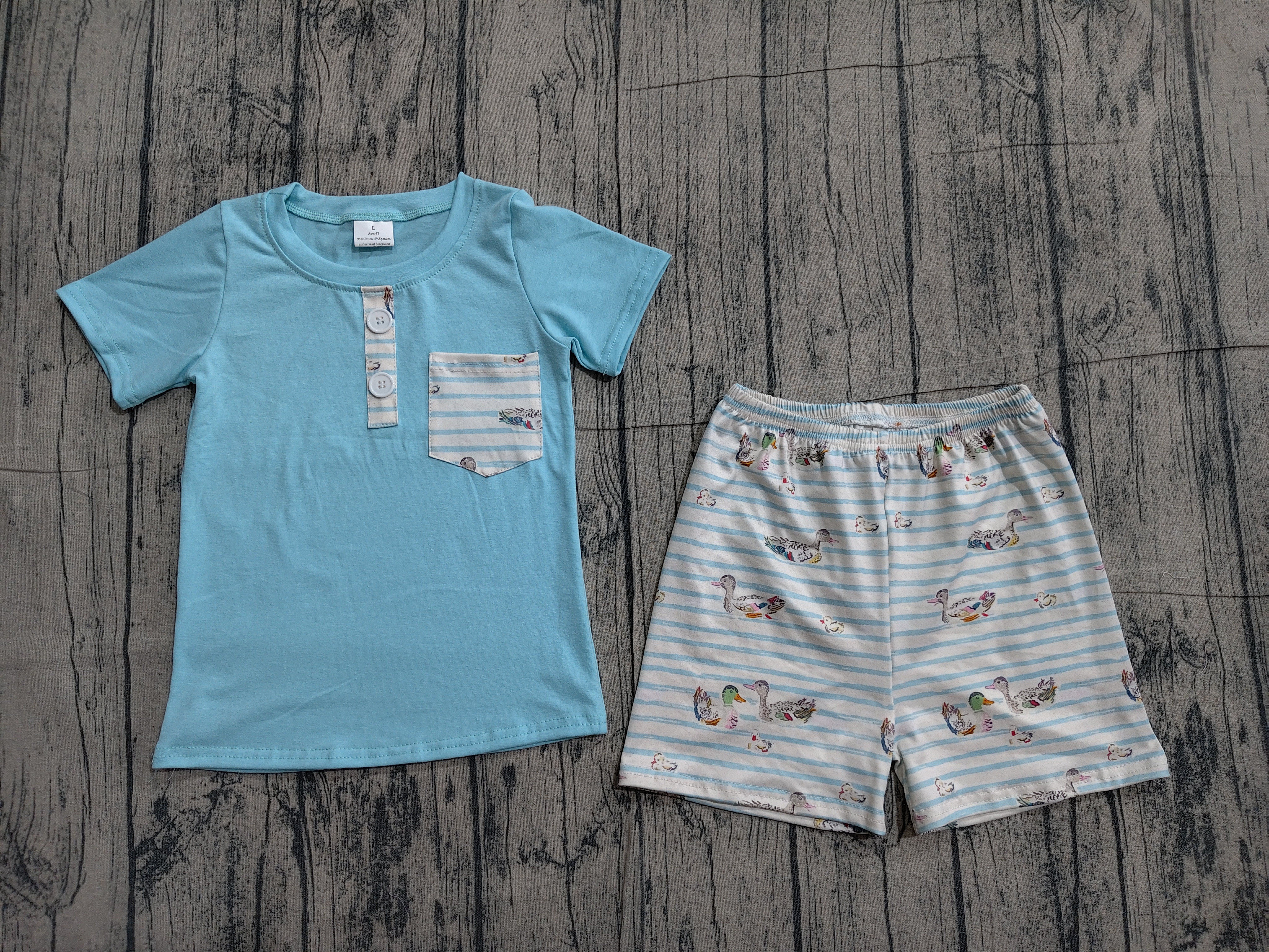 BSSO1802 pre-order baby boy clothes mallard print toddler boy summer outfit-real pic 2026.3.24 
