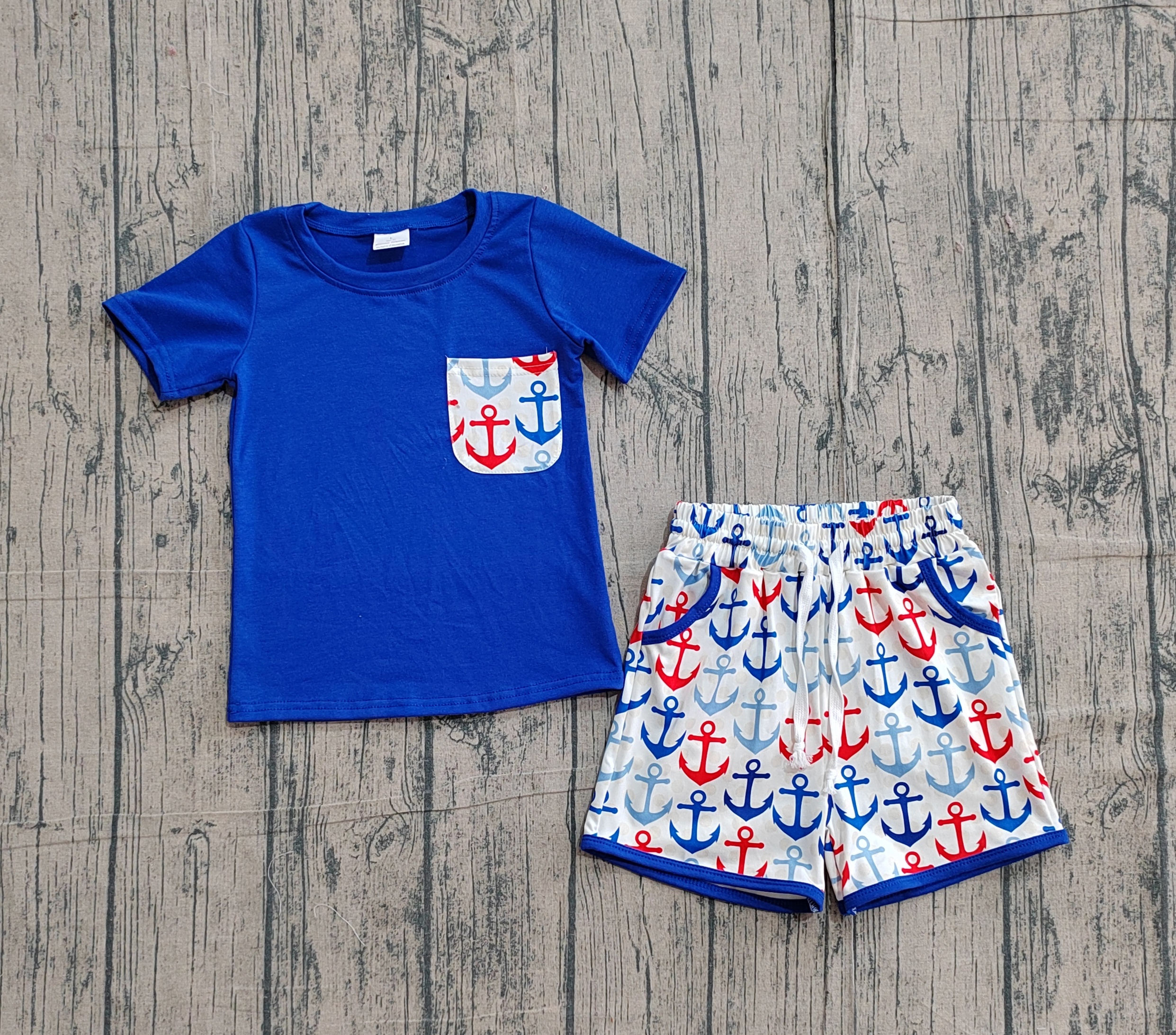 BSSO1874 pre-order kids clothes sea print boy summer outfit  clothing set-real pic 2026.3.6 