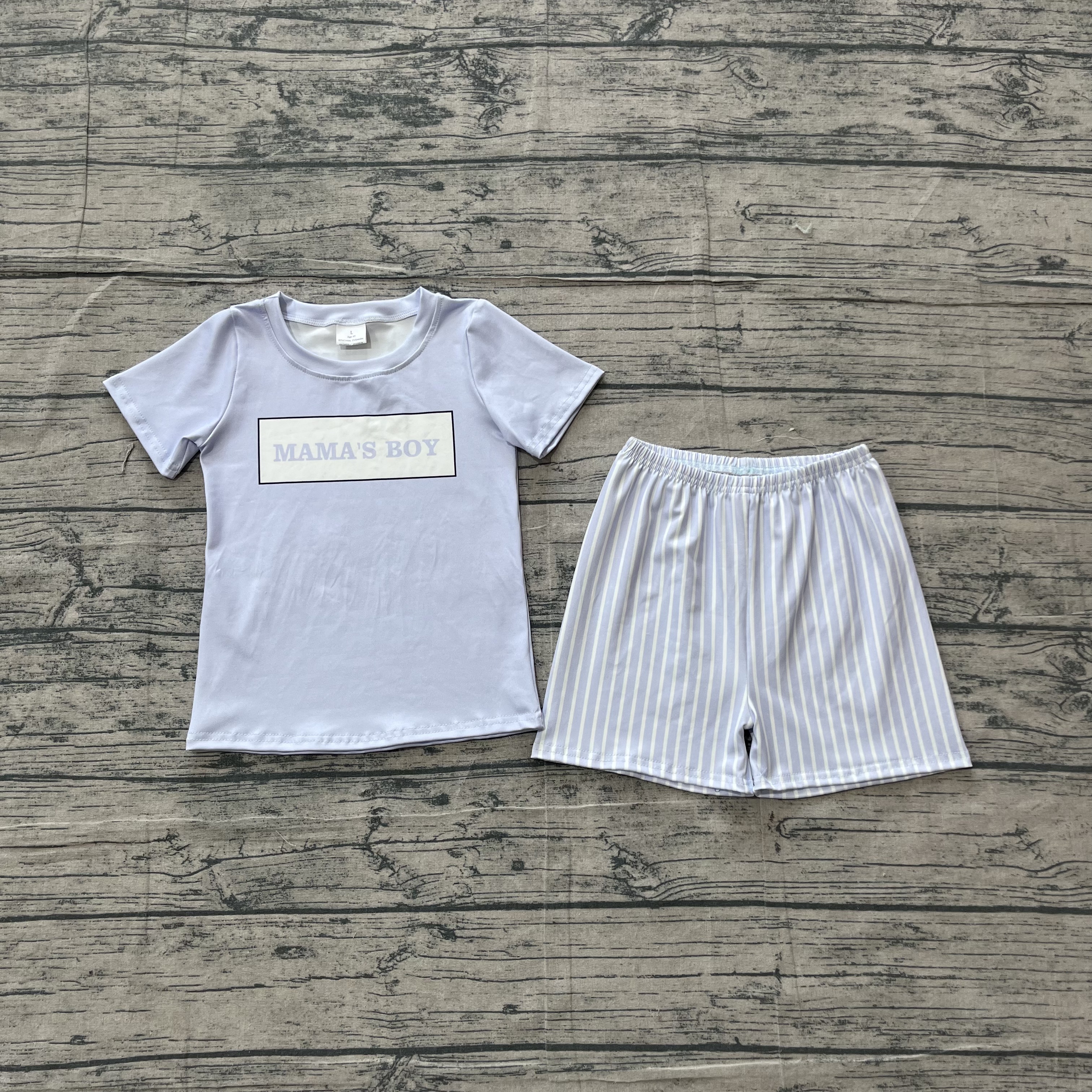 BSSO1876 pre-order kids clothes mama’s boy print boy summer outfit  clothing set-real pic 2026.3.14