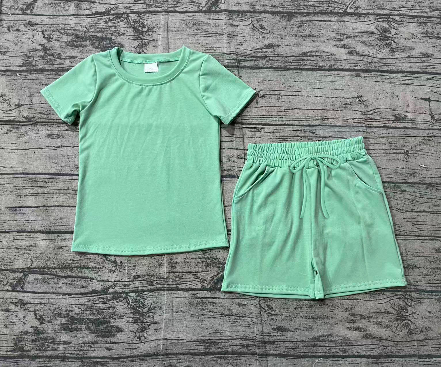 BSSO1886 pre-order kids clothes green print boy summer outfit  clothing set-real pic 2026.1.25 
