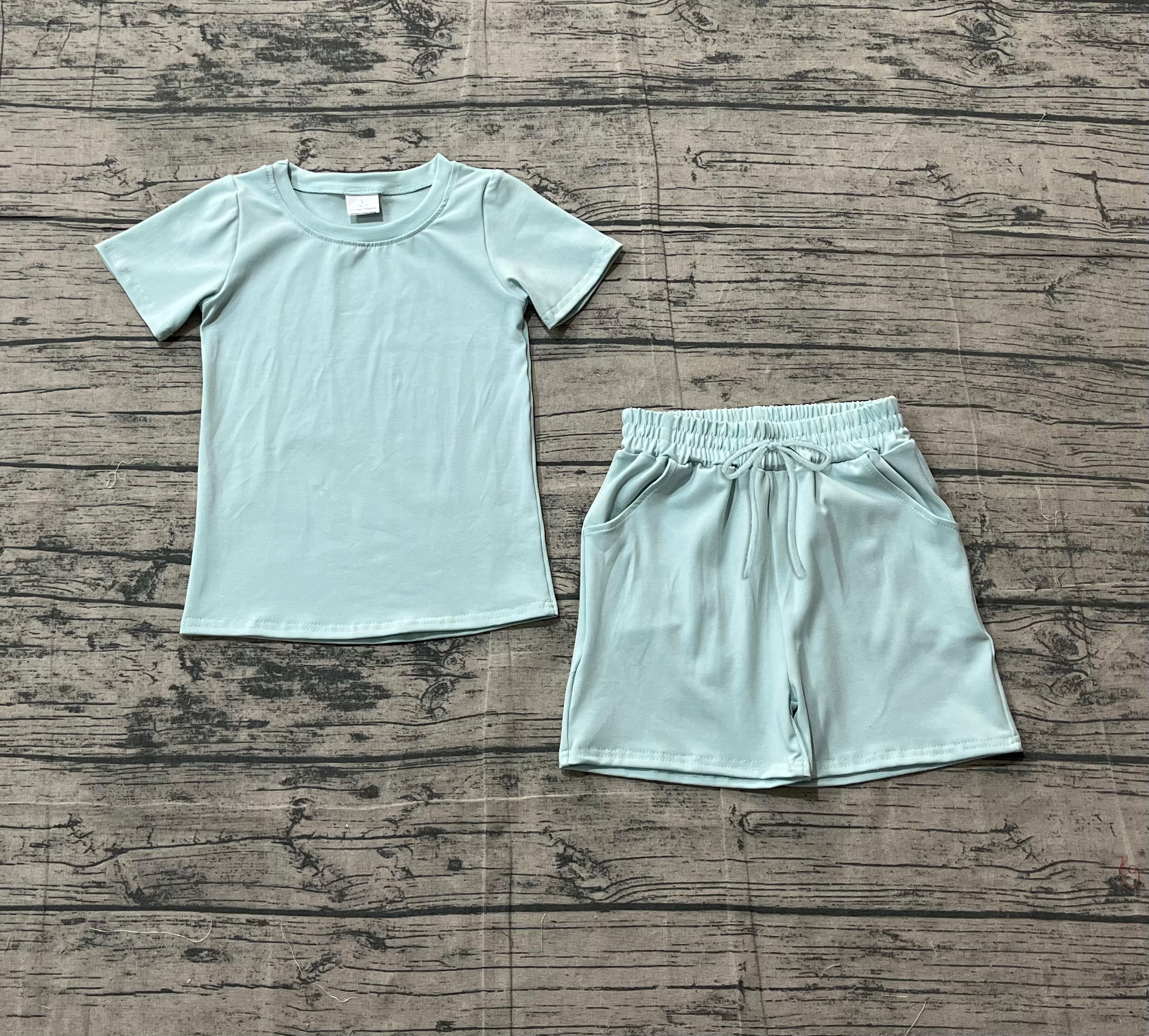 BSSO1887 pre-order kids clothes blue print boy summer outfit  clothing set-real pic 2026.1.24 