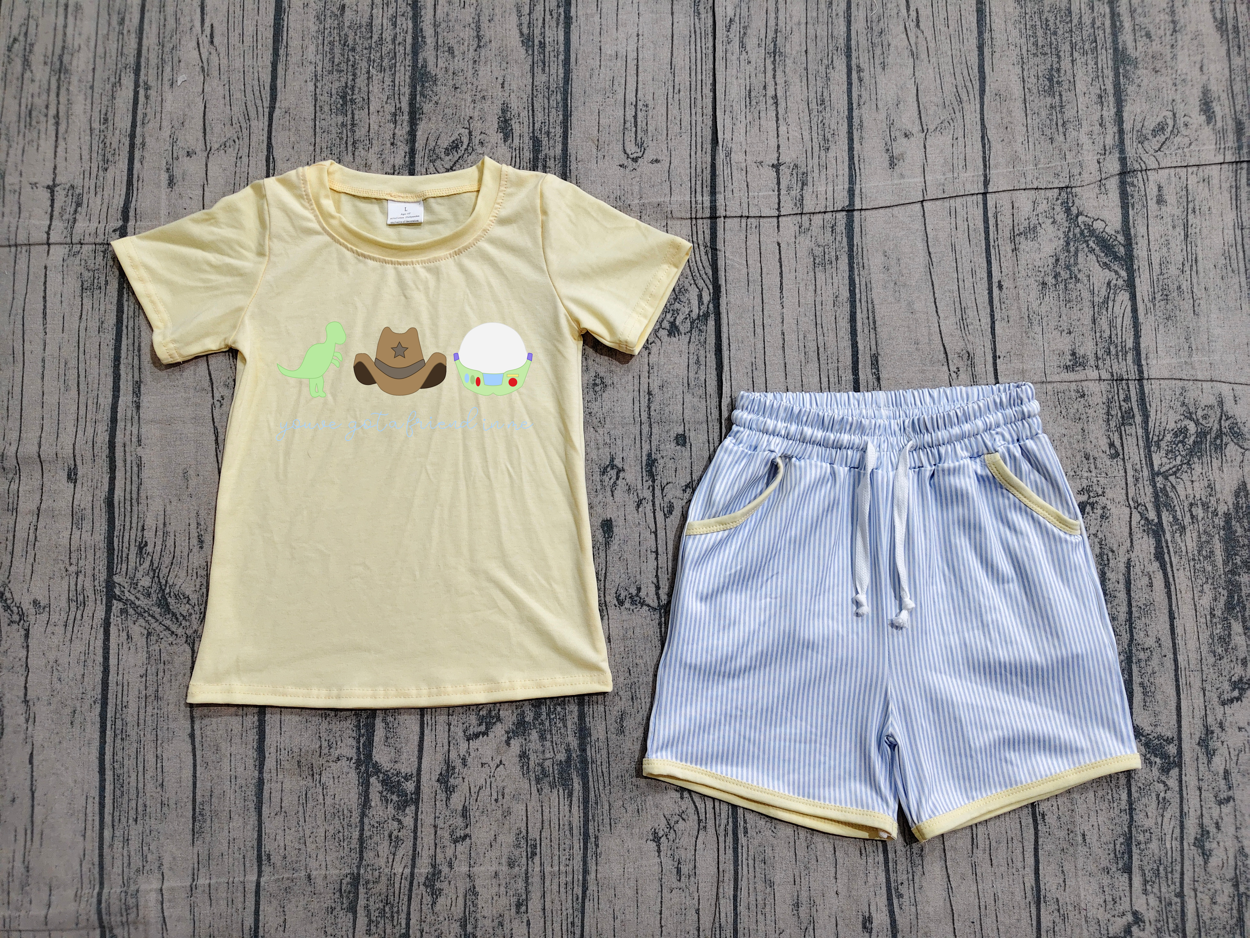 BSSO1968 pre-order kids clothes cartoon print boys summer embroidery outfit-real pic 2026.3.21 