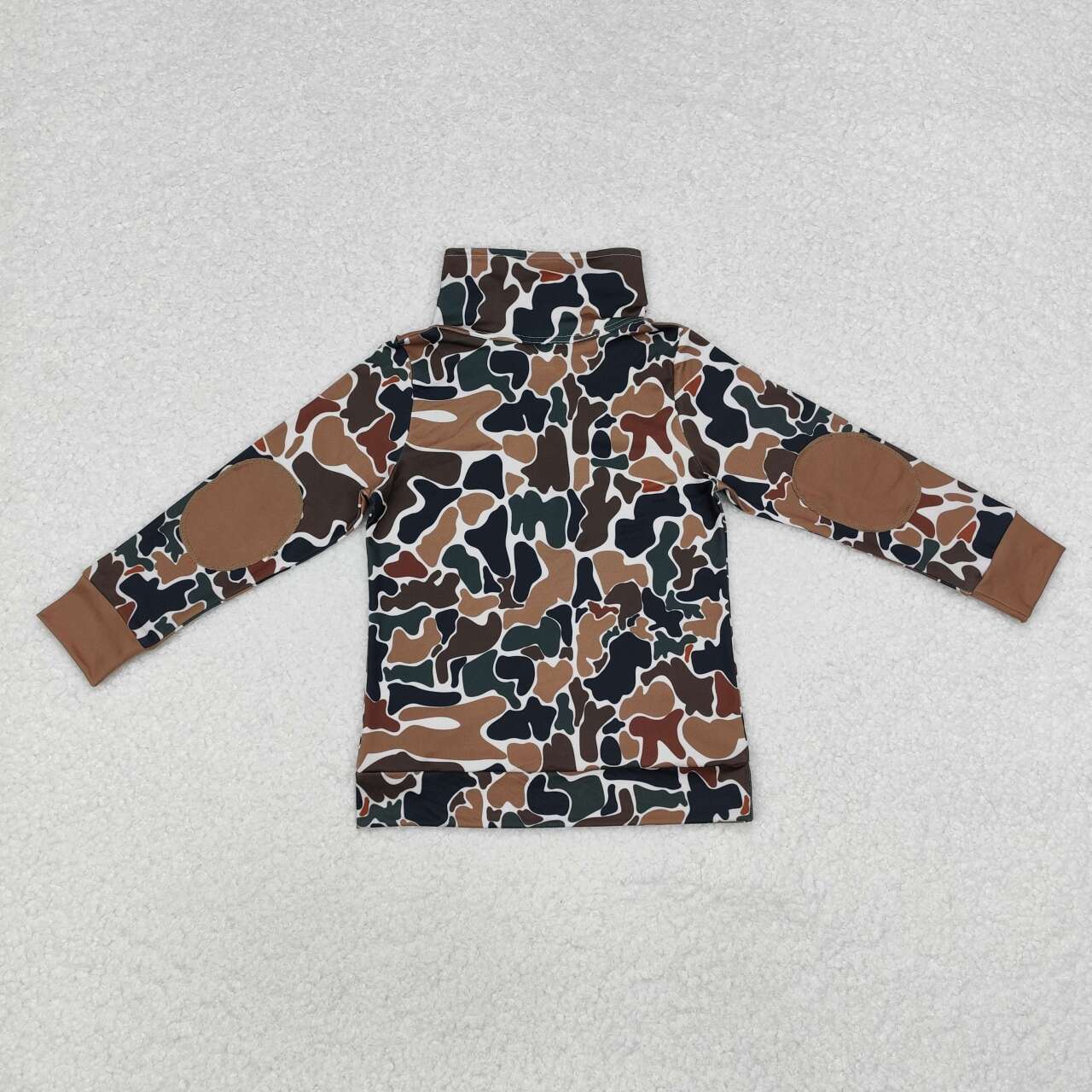 BT0810 RTS toddler boy clothes brown camo boy winter top t-shirt pullover