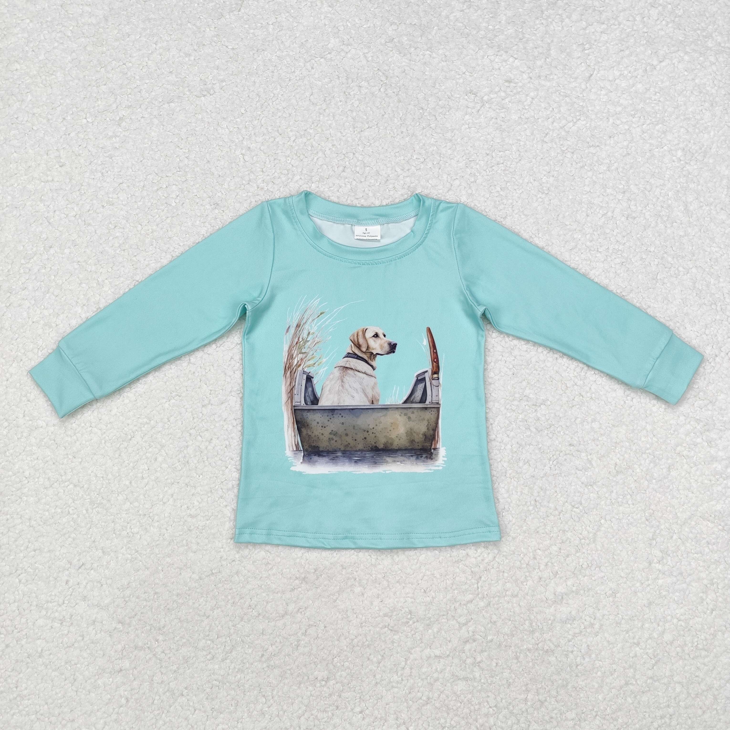 BT0896 RTS  toddler boy clothes dog  fishing boy winter  top shirt hunting clothes  